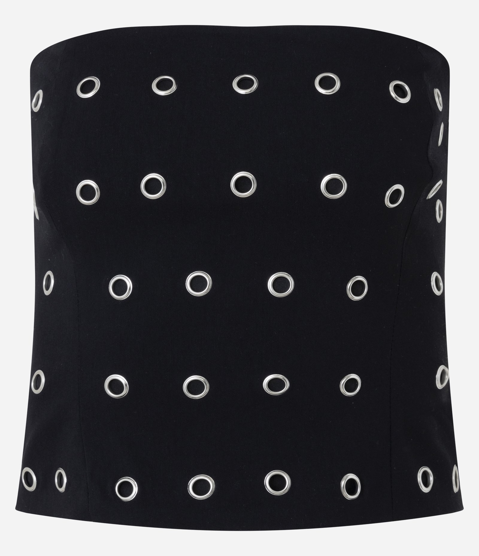 Blusa Tomara que Caia com Aplicação de Ilhós Metálicos Preto 4