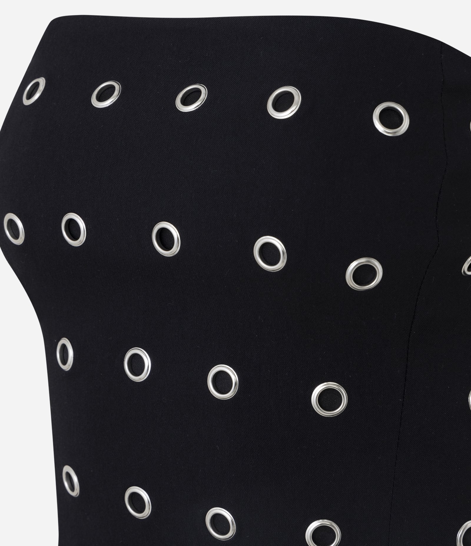 Blusa Tomara que Caia com Aplicação de Ilhós Metálicos Preto 5