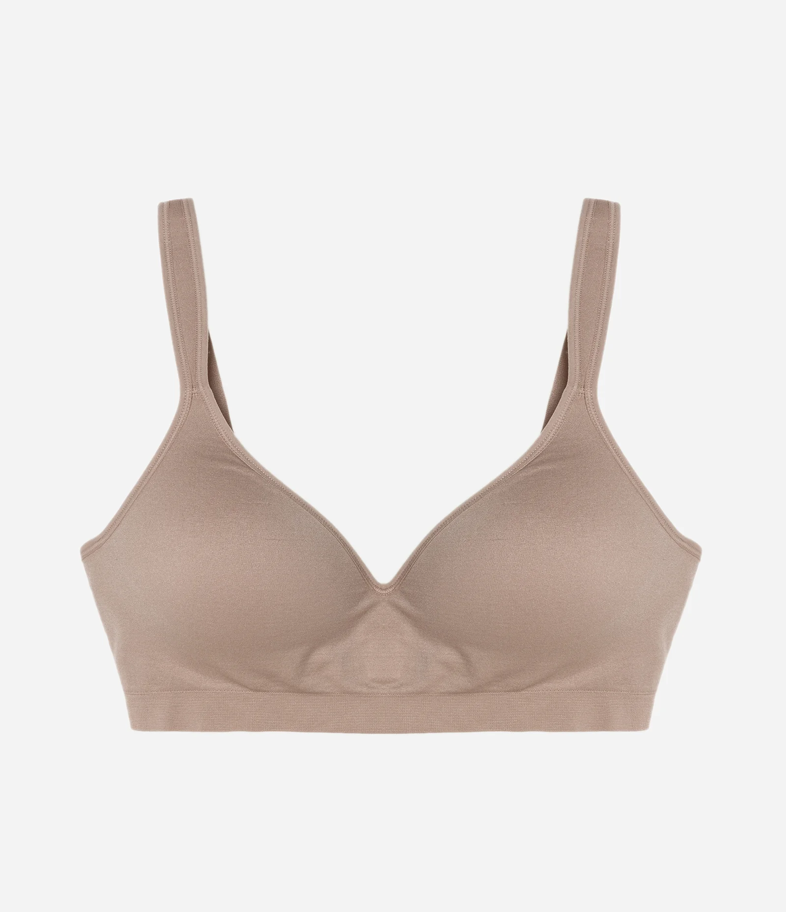 Sutiã Meia Taça Seamless com Decote Profundo nas Costas Bege 1