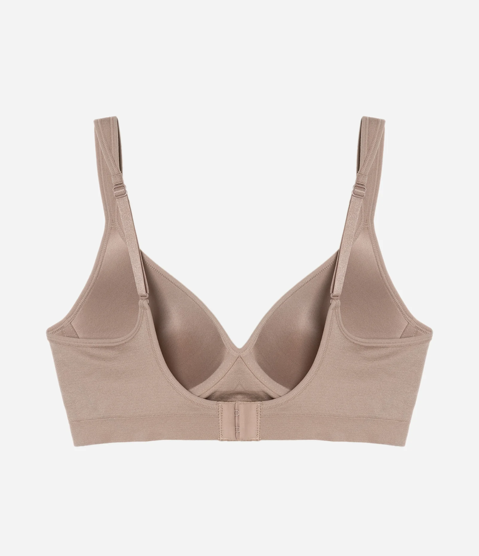Sutiã Meia Taça Seamless com Decote Profundo nas Costas Bege 2
