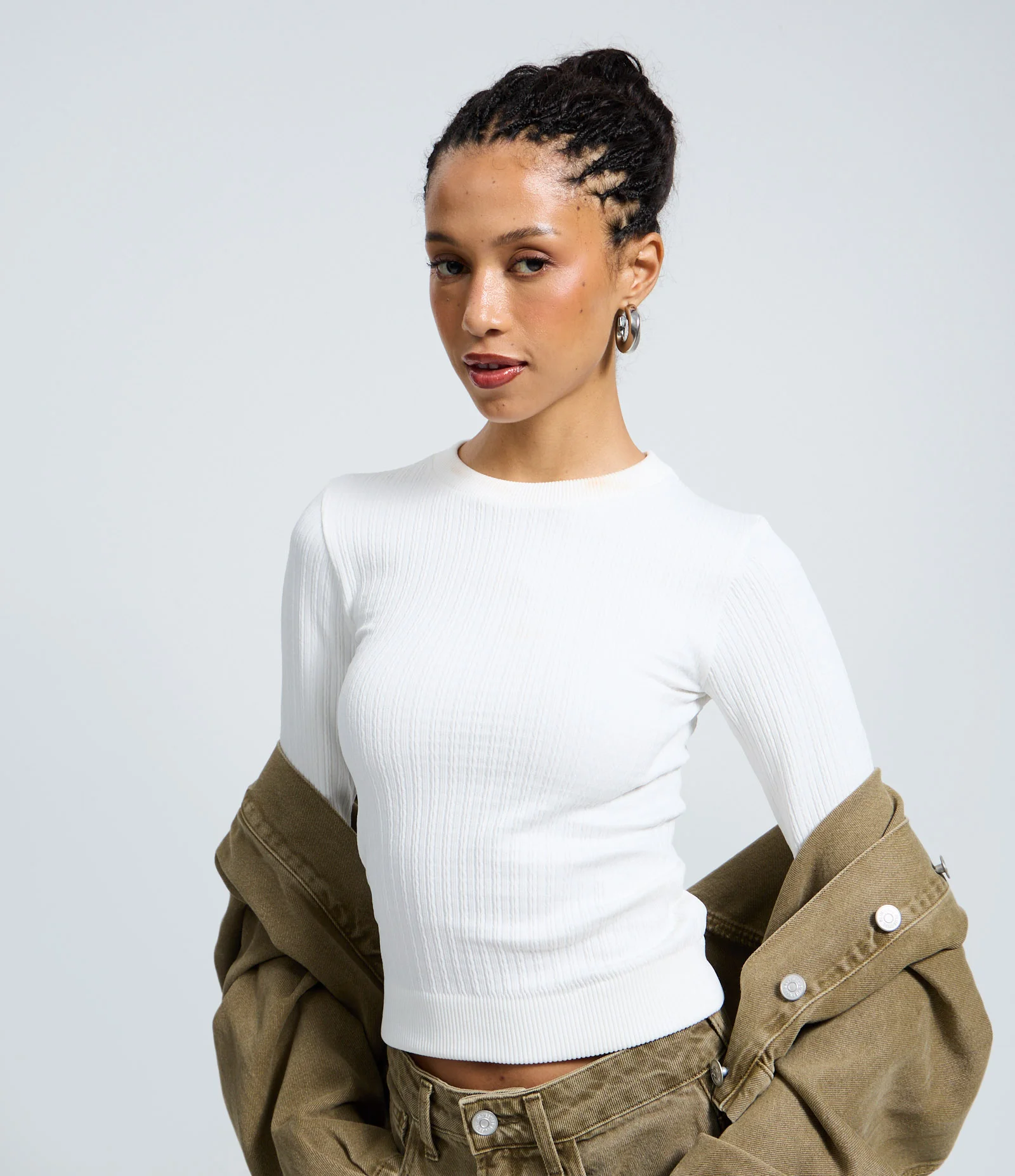 Camiseta Peluciada Sem Costura em Microfibra Branco 1