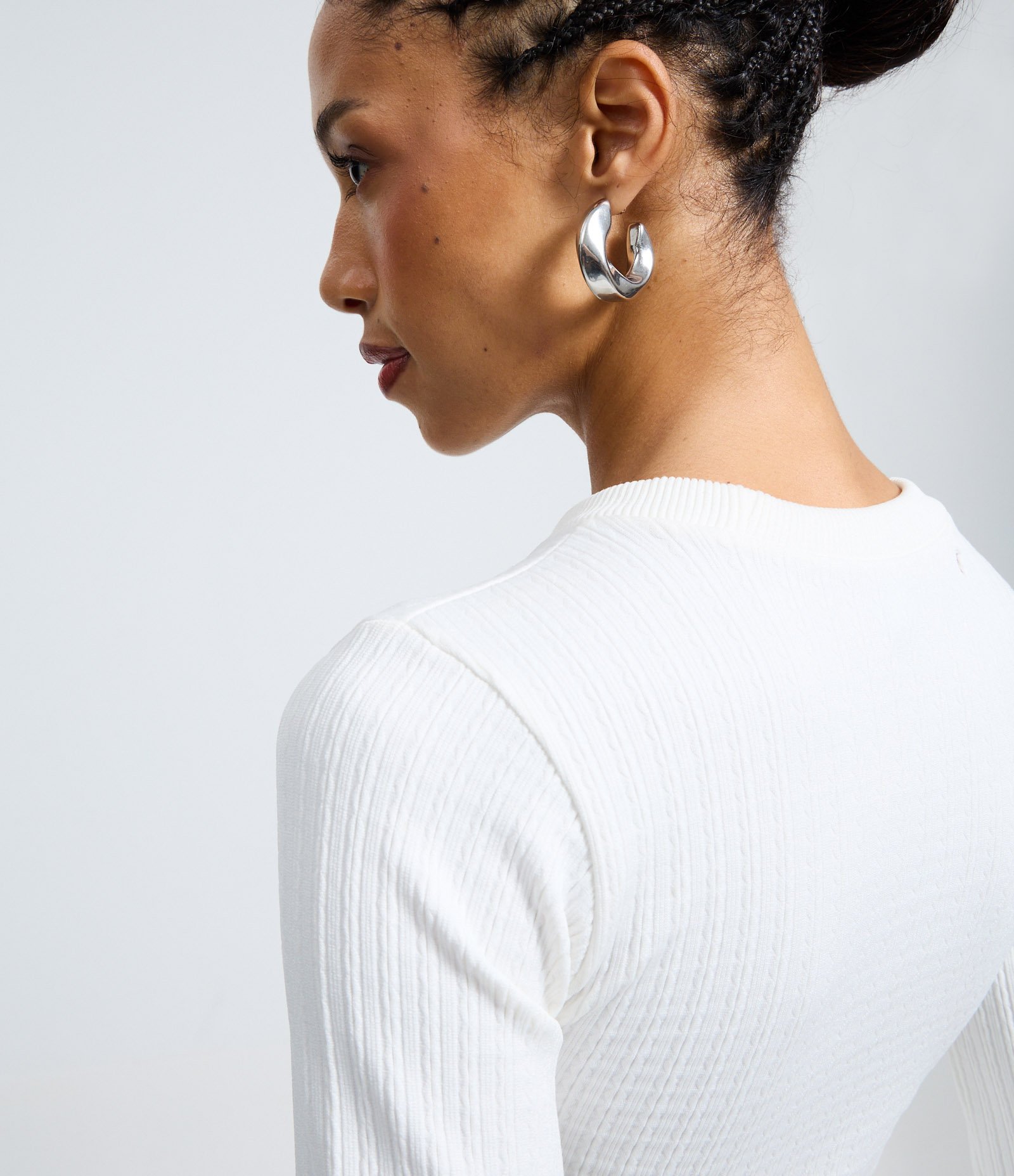 Camiseta Peluciada Sem Costura em Microfibra Branco 4