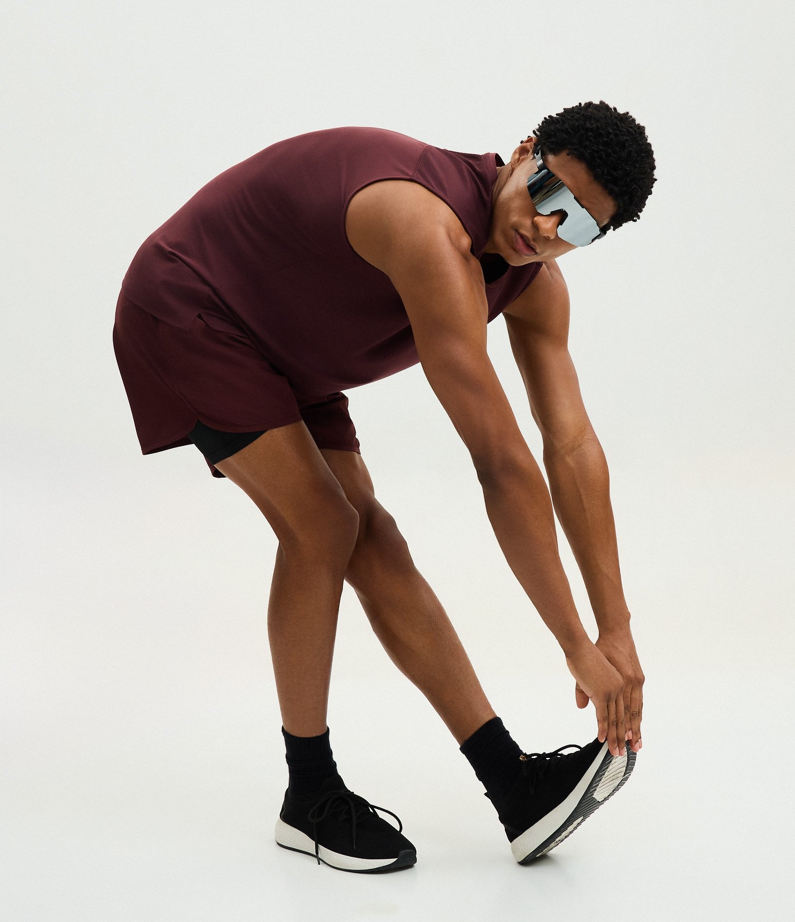 Bermuda Esportiva Tecnológica com Short Interno de Compressão Bordô 3