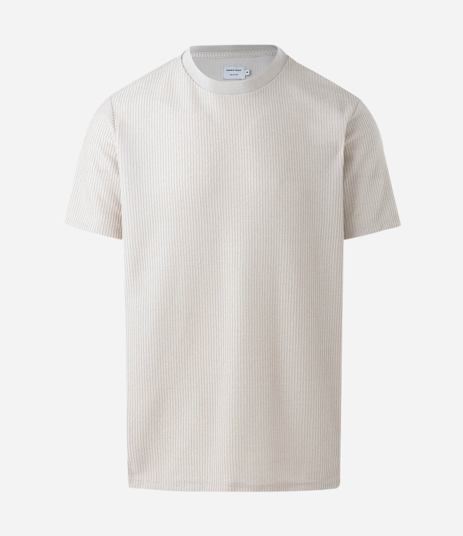 Camiseta T-shirt em Algodão Canelada Bege 4