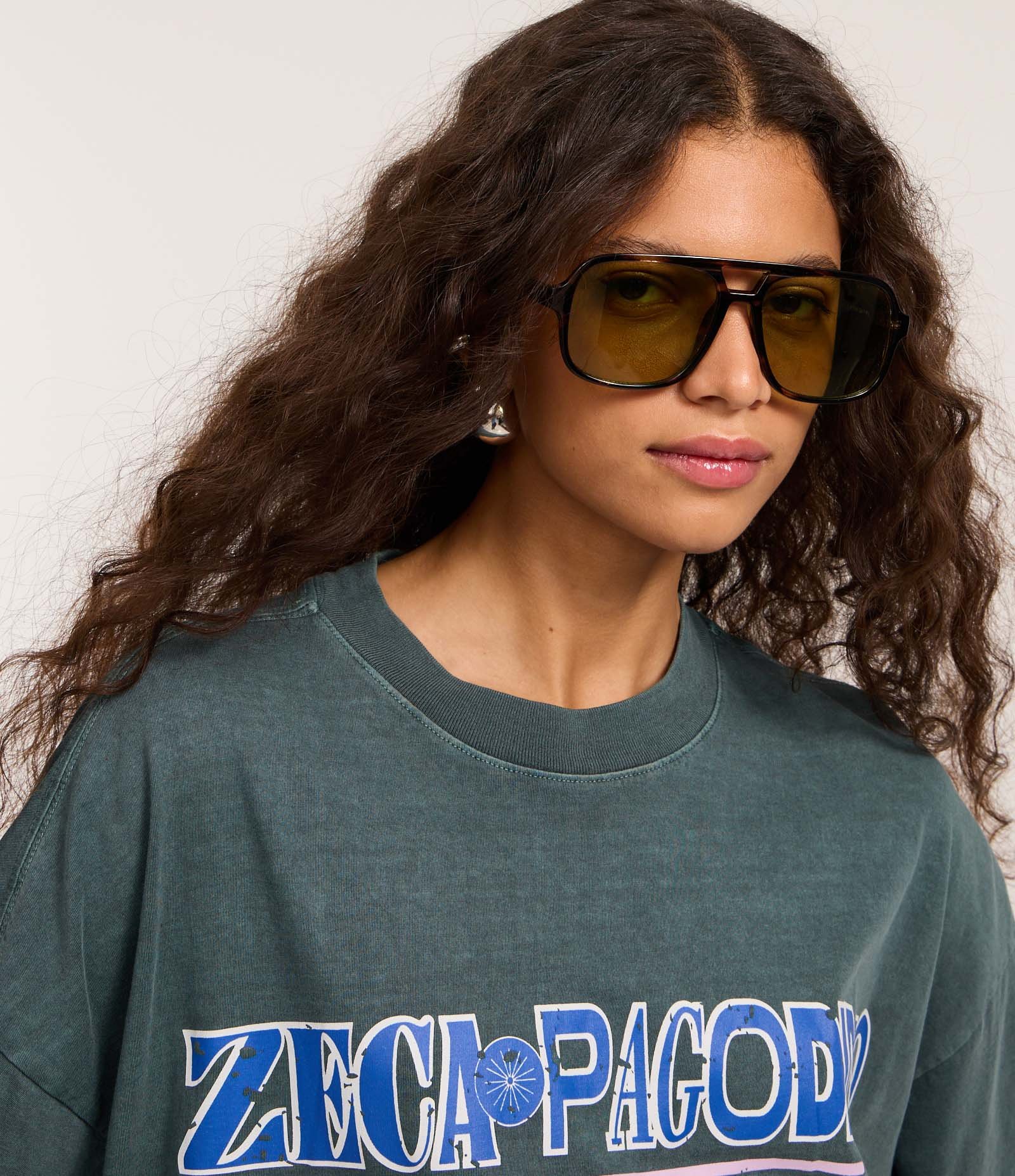 Camiseta Oversized em Algodão com Estampa Lettering Zeca Pagodinho e Brasilidades Azul 4