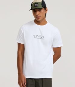 Camiseta Regular em Algodão com Ícones de Trip