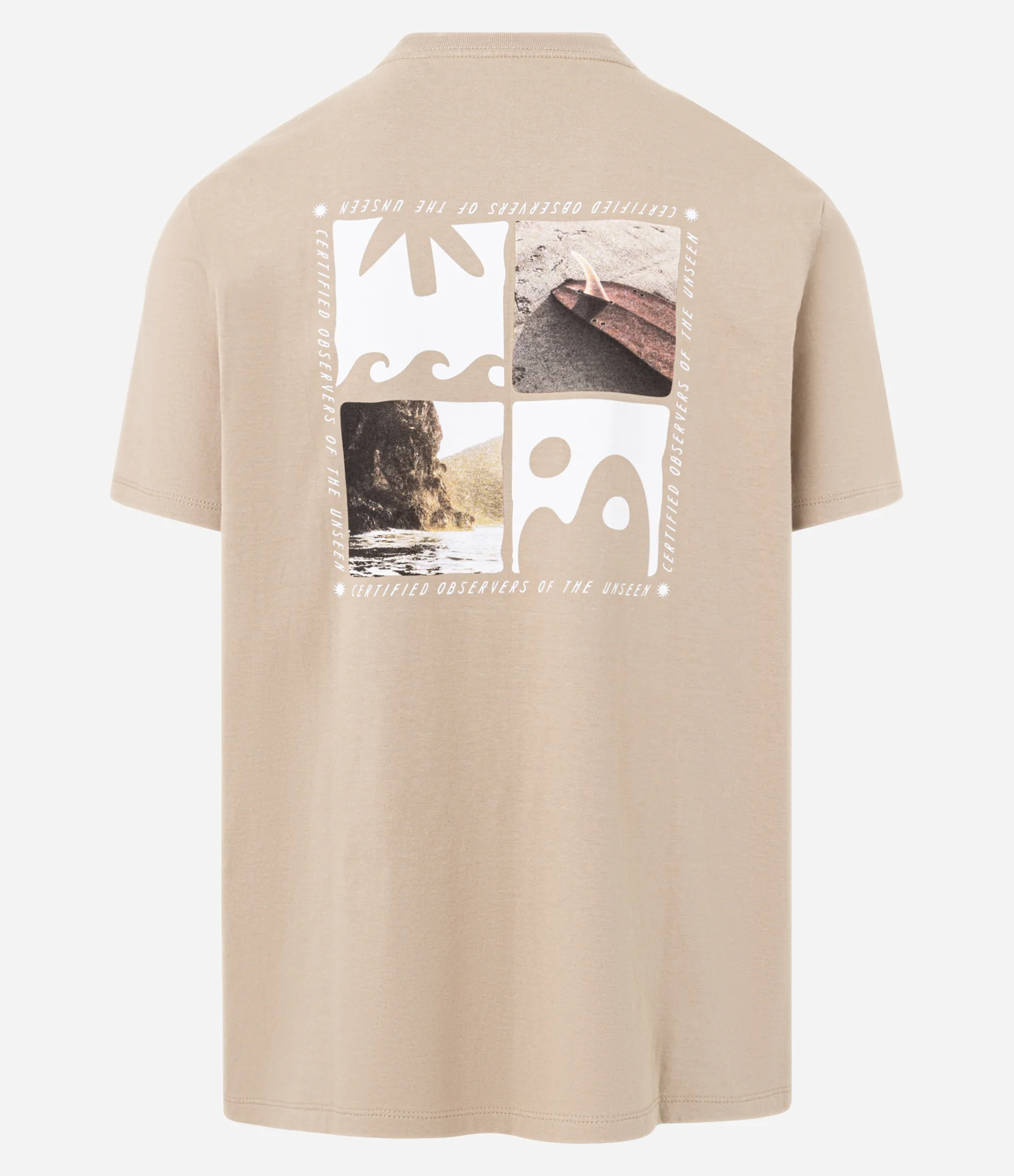 Camiseta Comfort em Algodão com Estampa de Praia Cinza 6