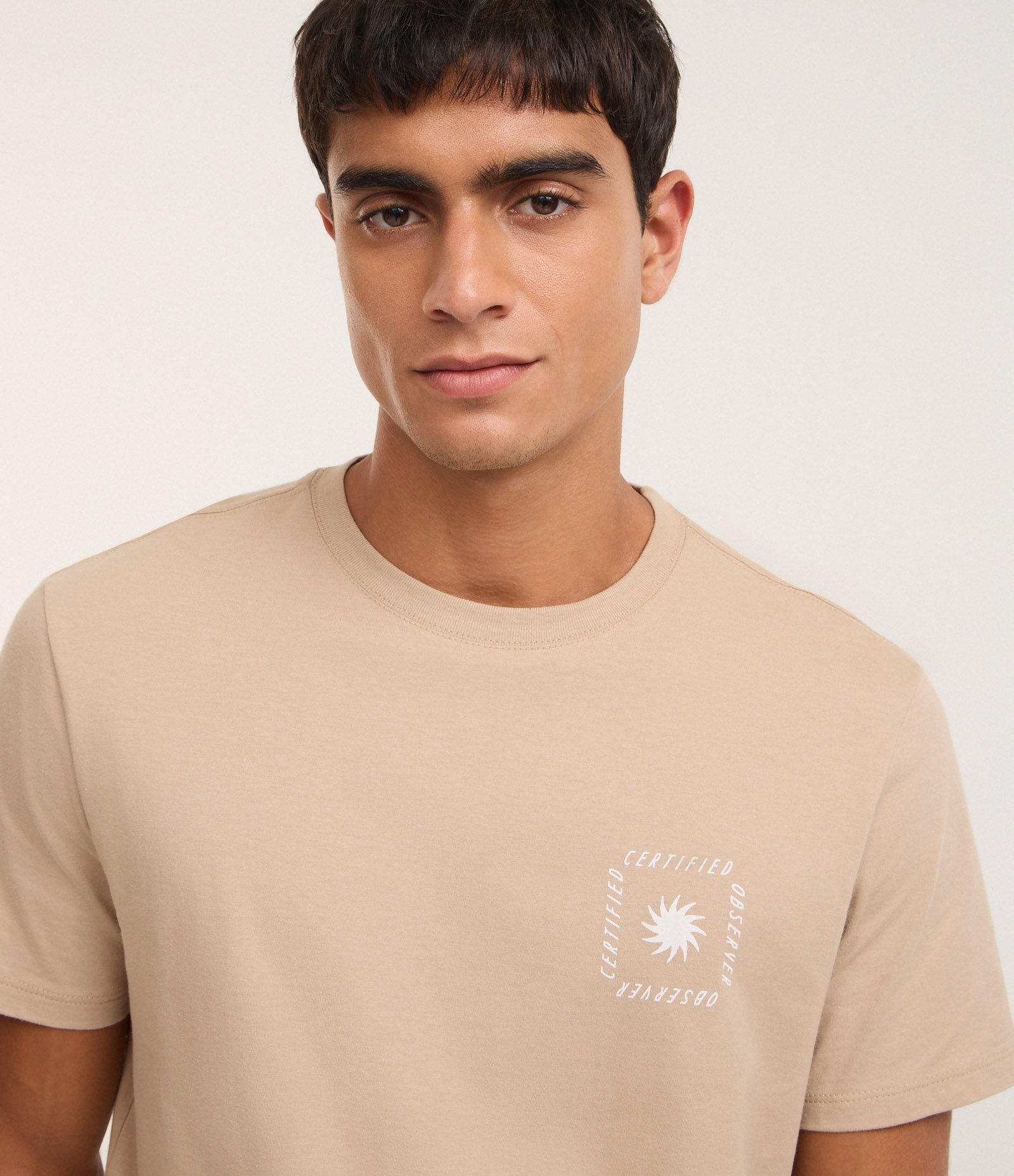 Camiseta Comfort em Algodão com Estampa de Praia Cinza 4
