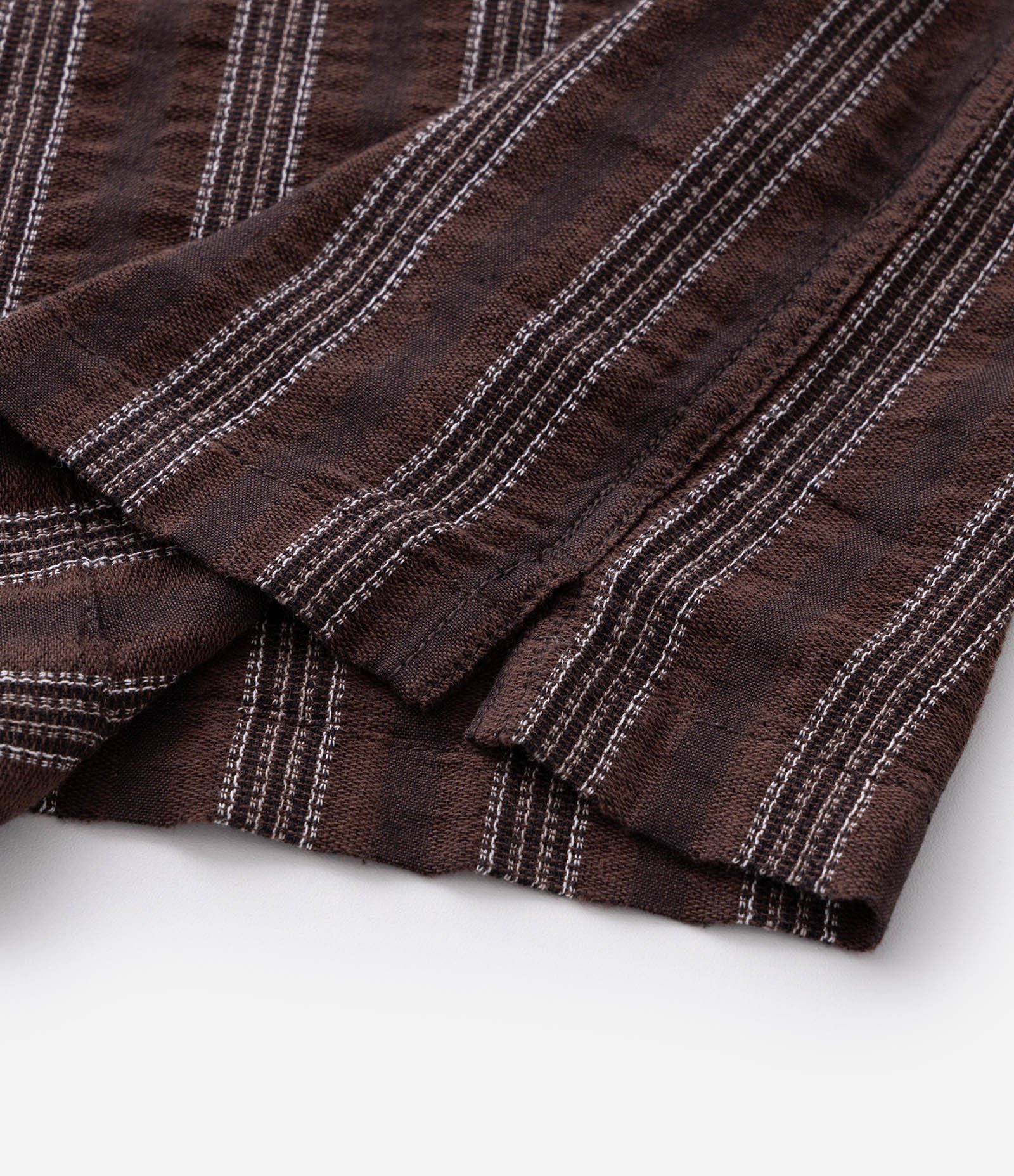 Camisa Manga Curta Jacquard com Listra e Textura Marrom 8