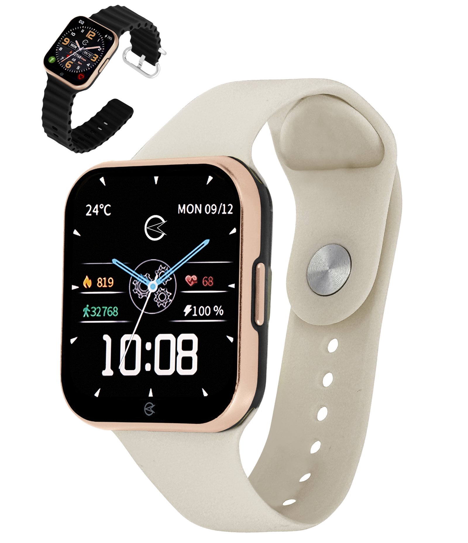 Relógio Smartwatch Silicone e Metal Bege Champion Bege 1