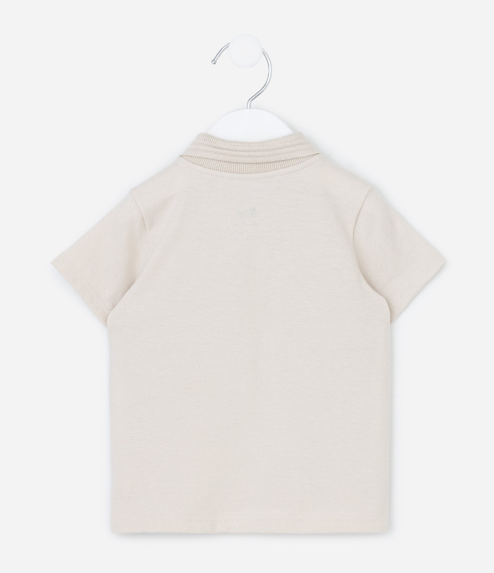 Camiseta Polo Infantil em Piquet Texturizado - Tam RN a 18 Meses Bege 2