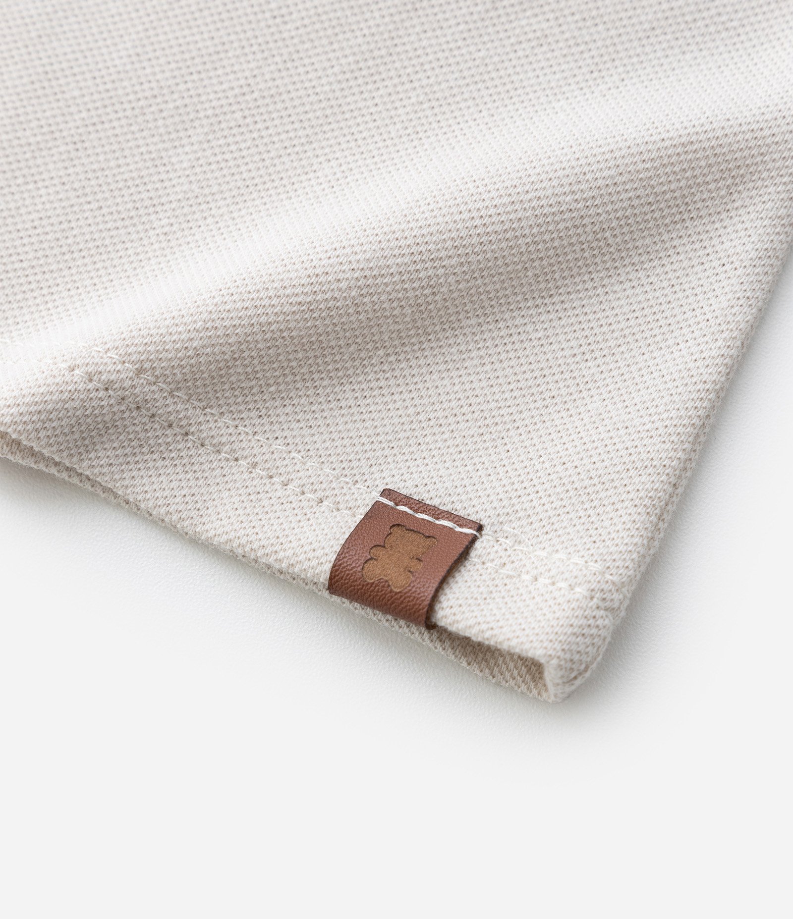 Camiseta Polo Infantil em Piquet Texturizado - Tam RN a 18 Meses Bege 4