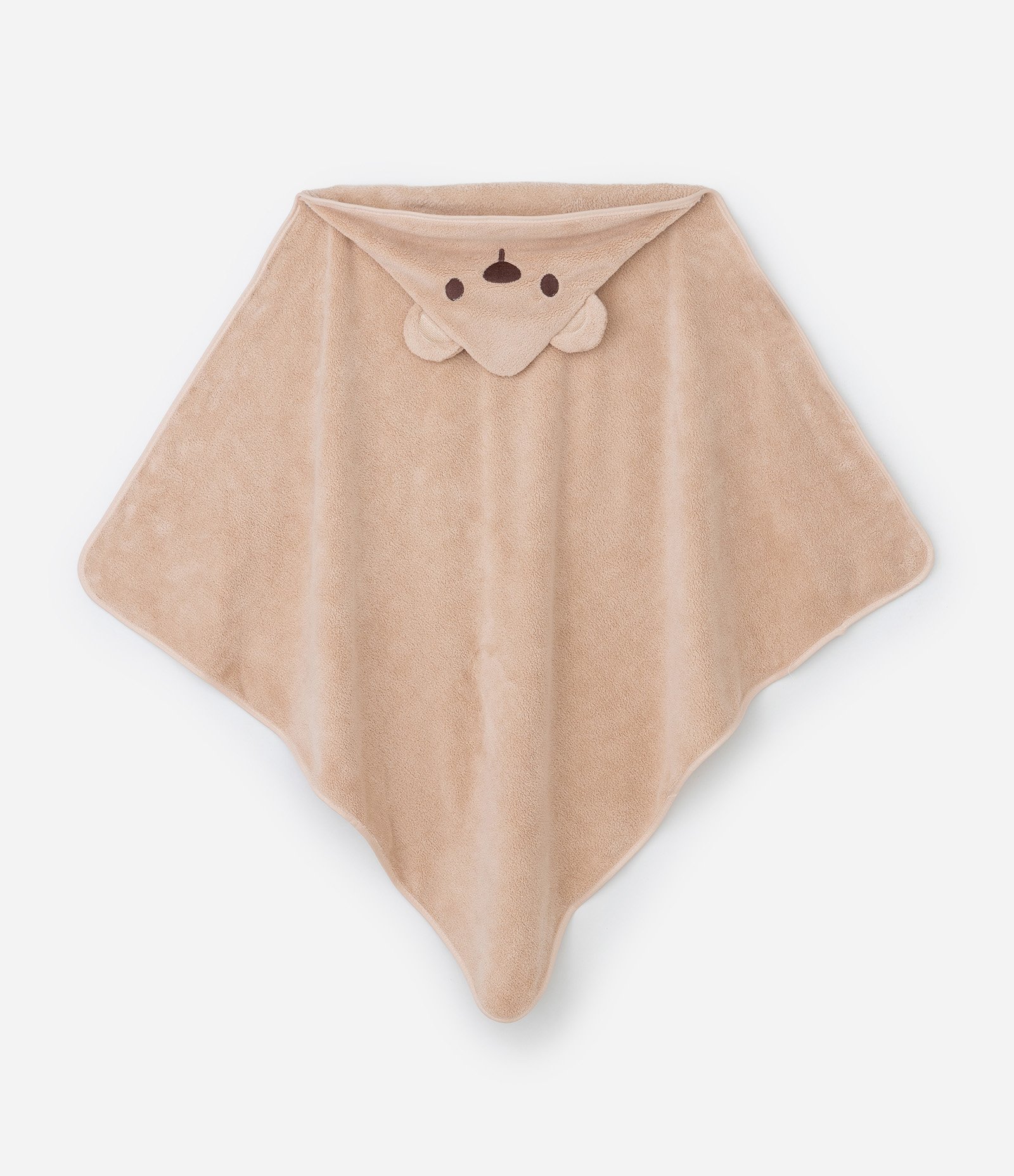 Toalha Infantil Atoalhada com Capuz 3D de Bichinho – Tam U Bege Claro 3