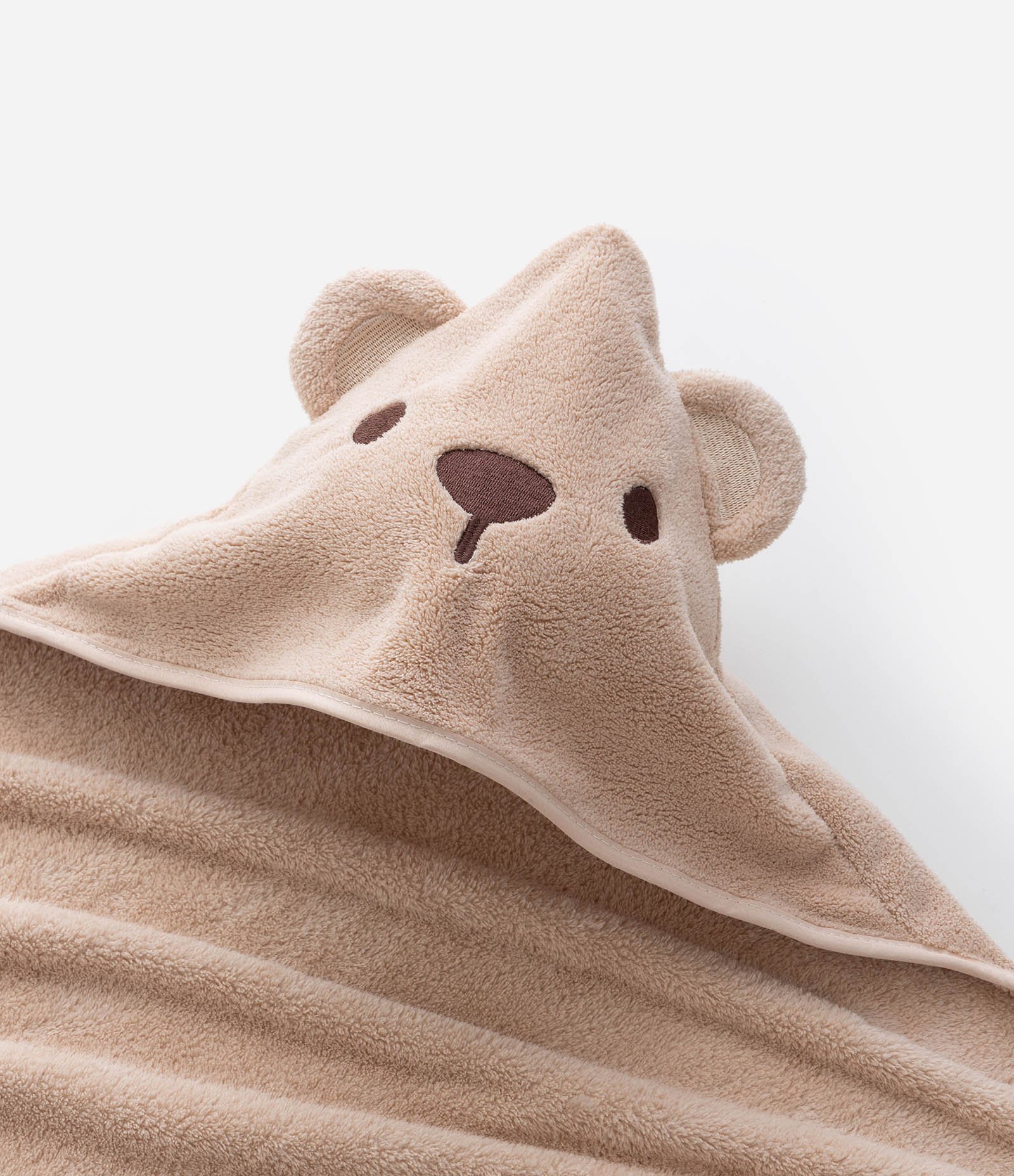 Toalha Infantil Atoalhada com Capuz 3D de Bichinho – Tam U Bege Claro 5