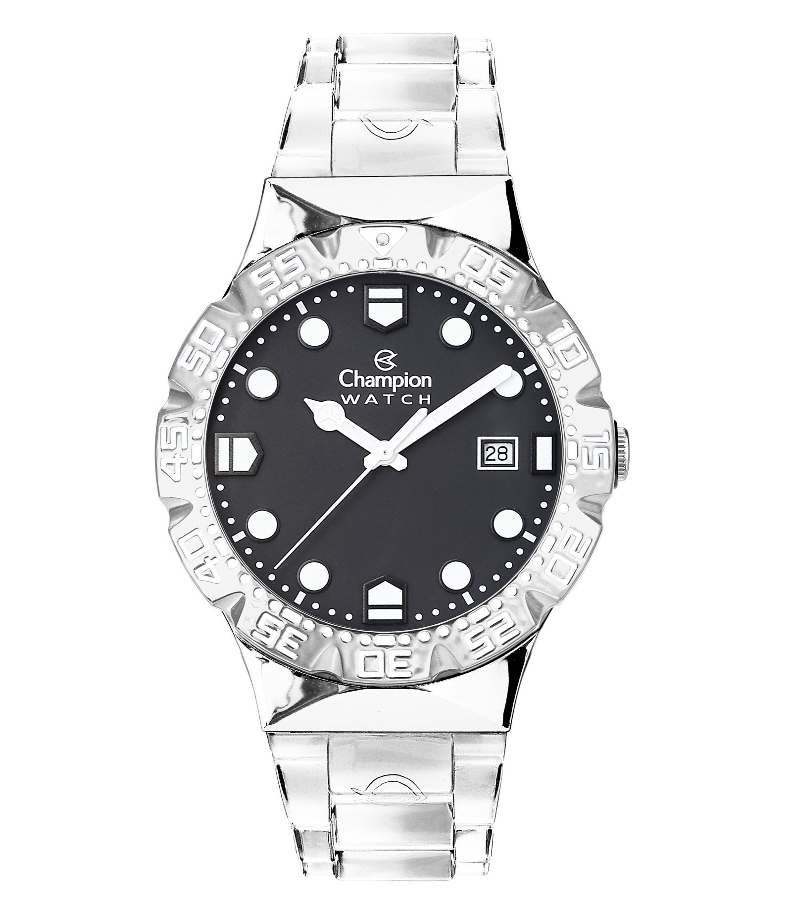 Kit Relógio Analógico Troca Pulseira em Plástico Champion CP31001U Preto 2