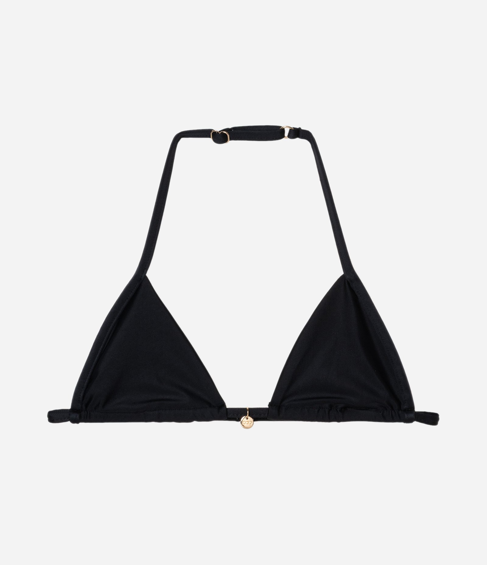 Top Biquíni Em Microfibra Triângulo Fixo Com Fita Preto 1