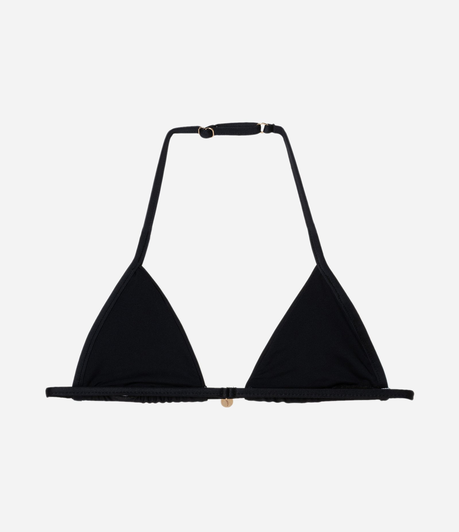 Top Biquíni Em Microfibra Triângulo Fixo Com Fita Preto 2