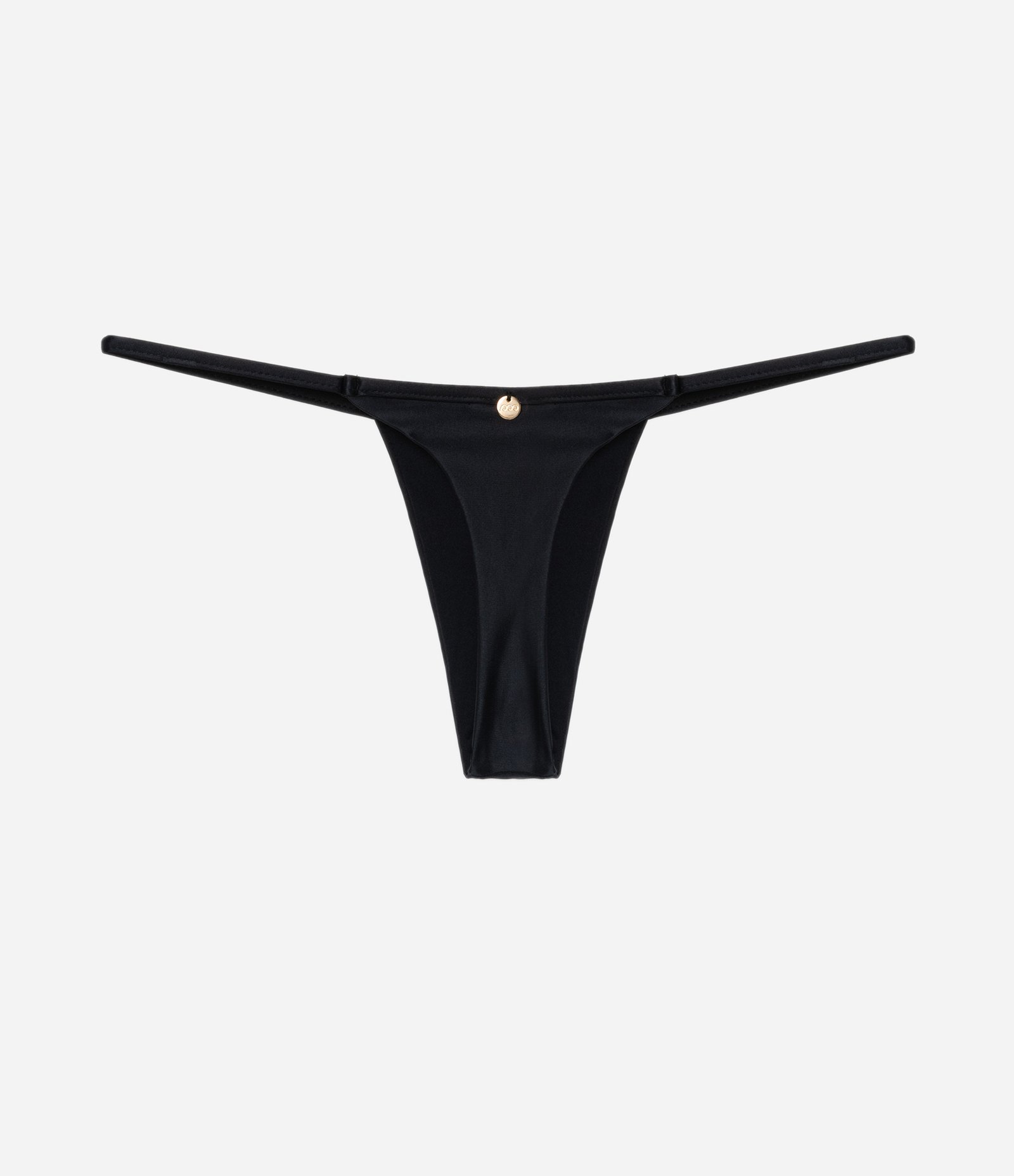 Biquíni Calcinha String Fita Em Microfibra Liso Preto 2