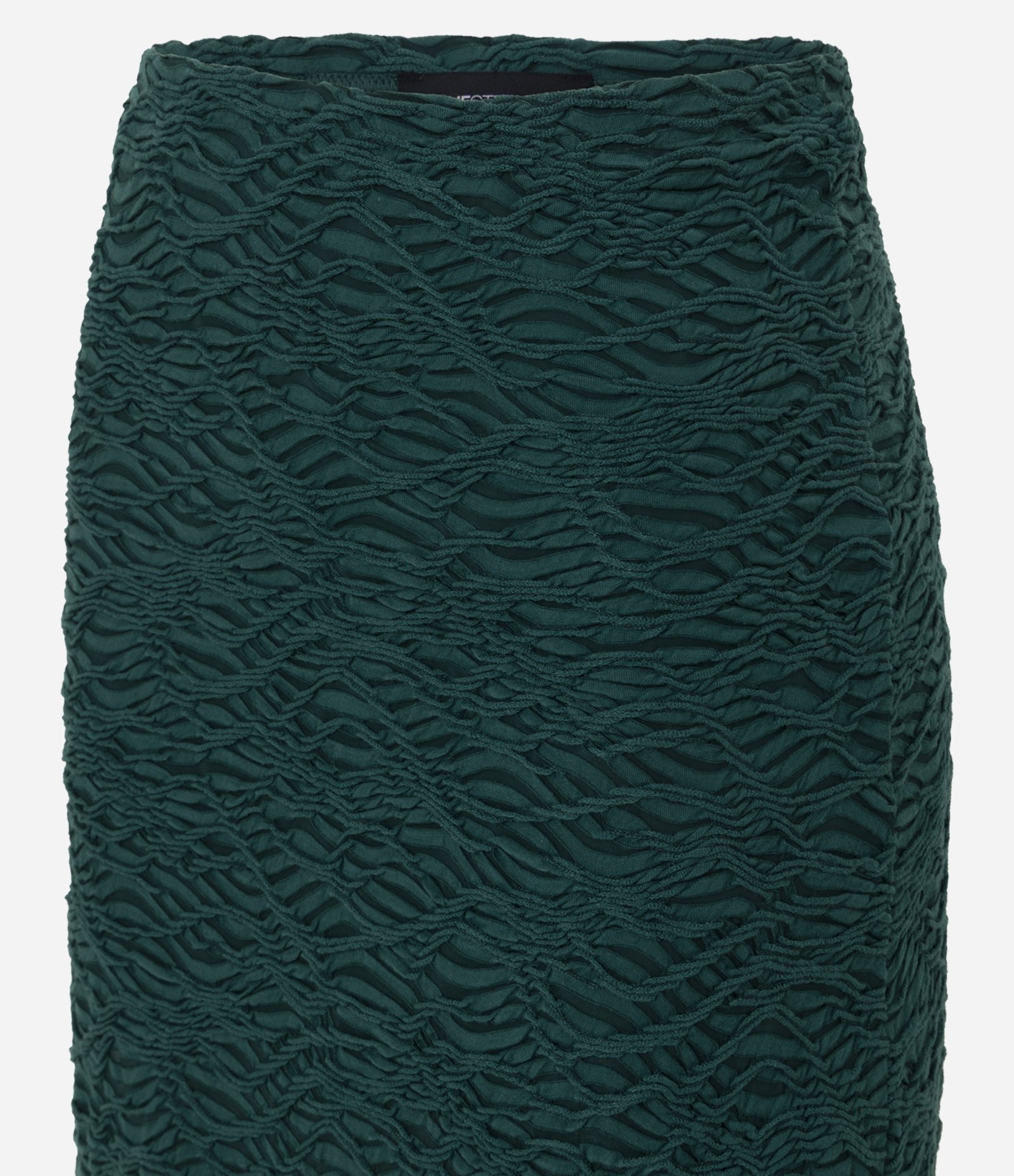 Saia Longa em Tricô Texturizado com Fenda Assimétrica Verde 6