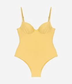 Maiô Meia Taça Texturizado em Microfibra com Alças Ajustáveis e Amarração nas Costas