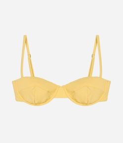 Biquíni Top Meia Taça em Microfibra Texturizada com Alças Ajustáveis