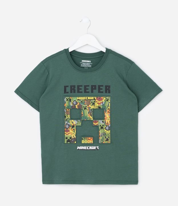 Camiseta Infantil com Estampa em Alto Relevo Minecraft – Tam 5 a 14 Anos