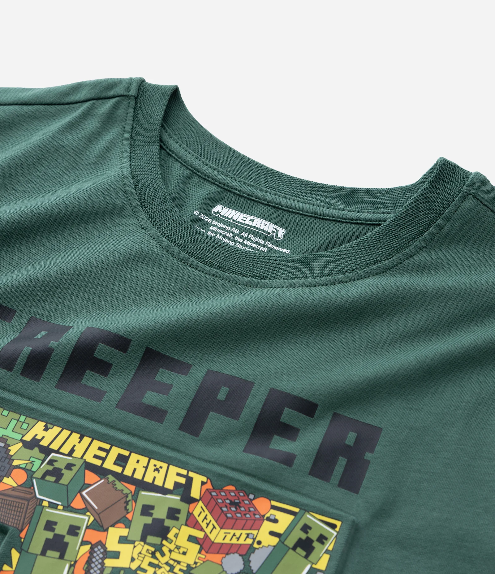 Camiseta Infantil com Estampa em Alto Relevo Minecraft – Tam 5 a 14 Anos Verde Militar 4
