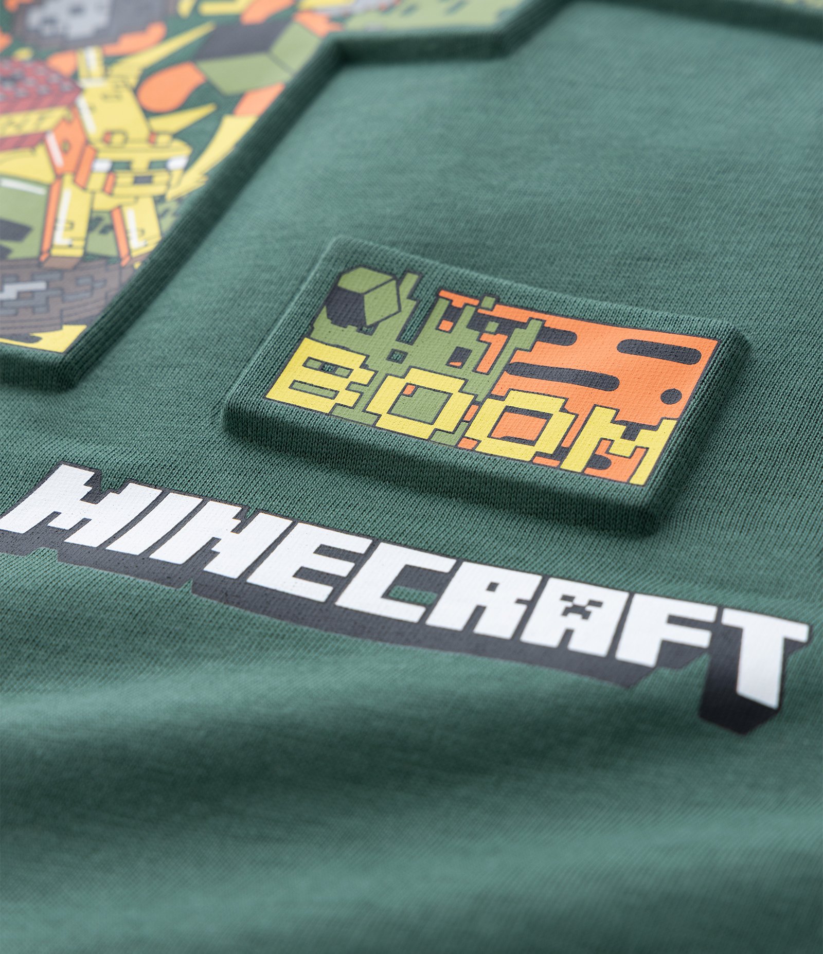 Camiseta Infantil com Estampa em Alto Relevo Minecraft – Tam 5 a 14 Anos Verde Militar 6
