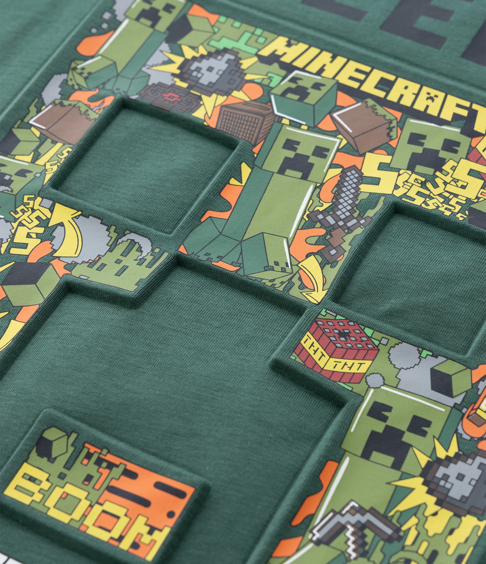 Camiseta Infantil com Estampa em Alto Relevo Minecraft – Tam 5 a 14 Anos Verde Militar 7