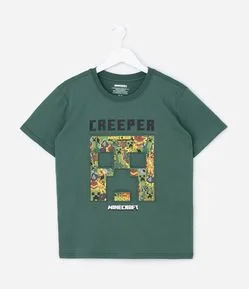 Camiseta Infantil com Estampa em Alto Relevo Minecraft – Tam 5 a 14 Anos