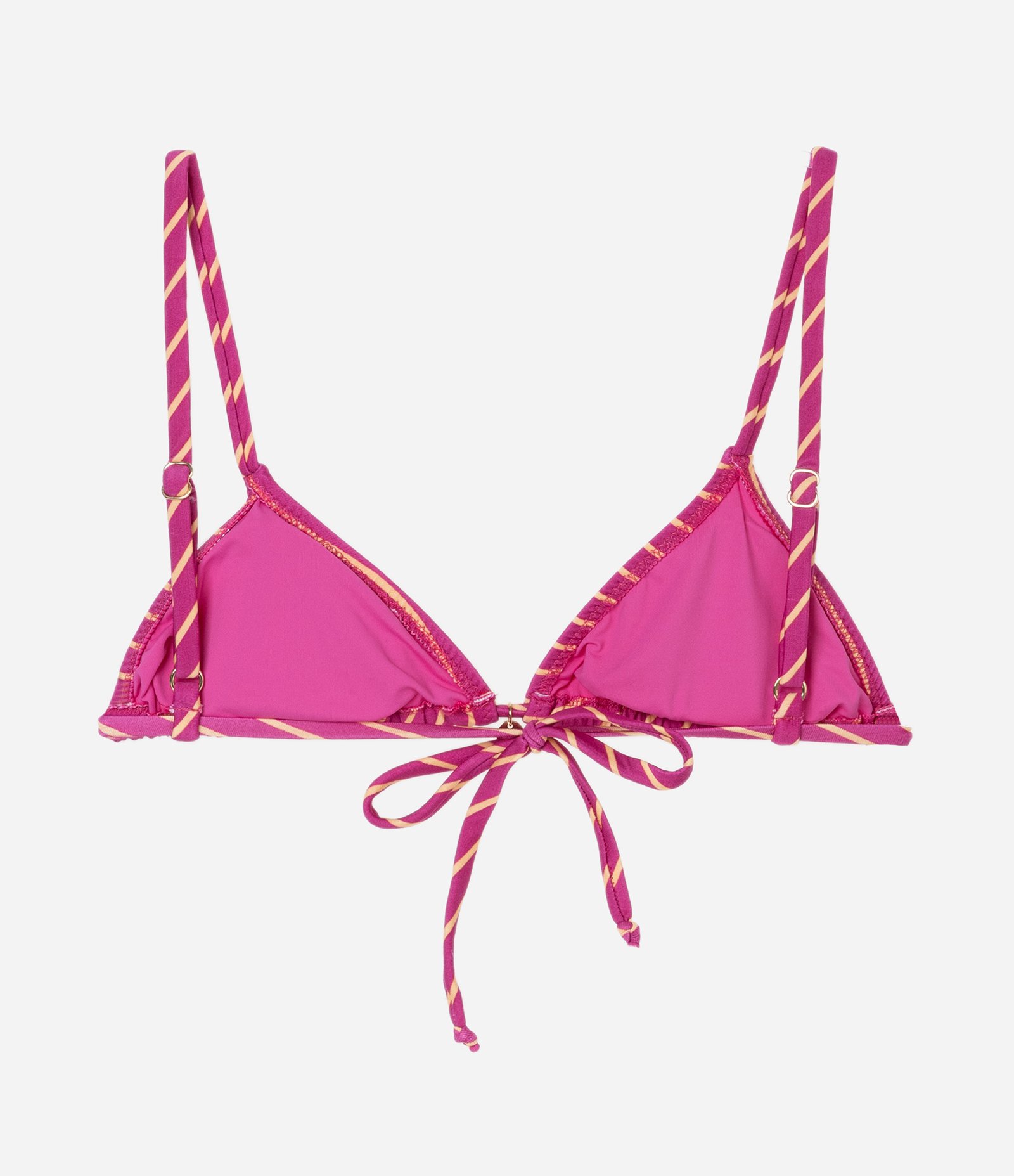 Biquini Top Cortininha em Microfibra com Estampa Listrada Rosa 6