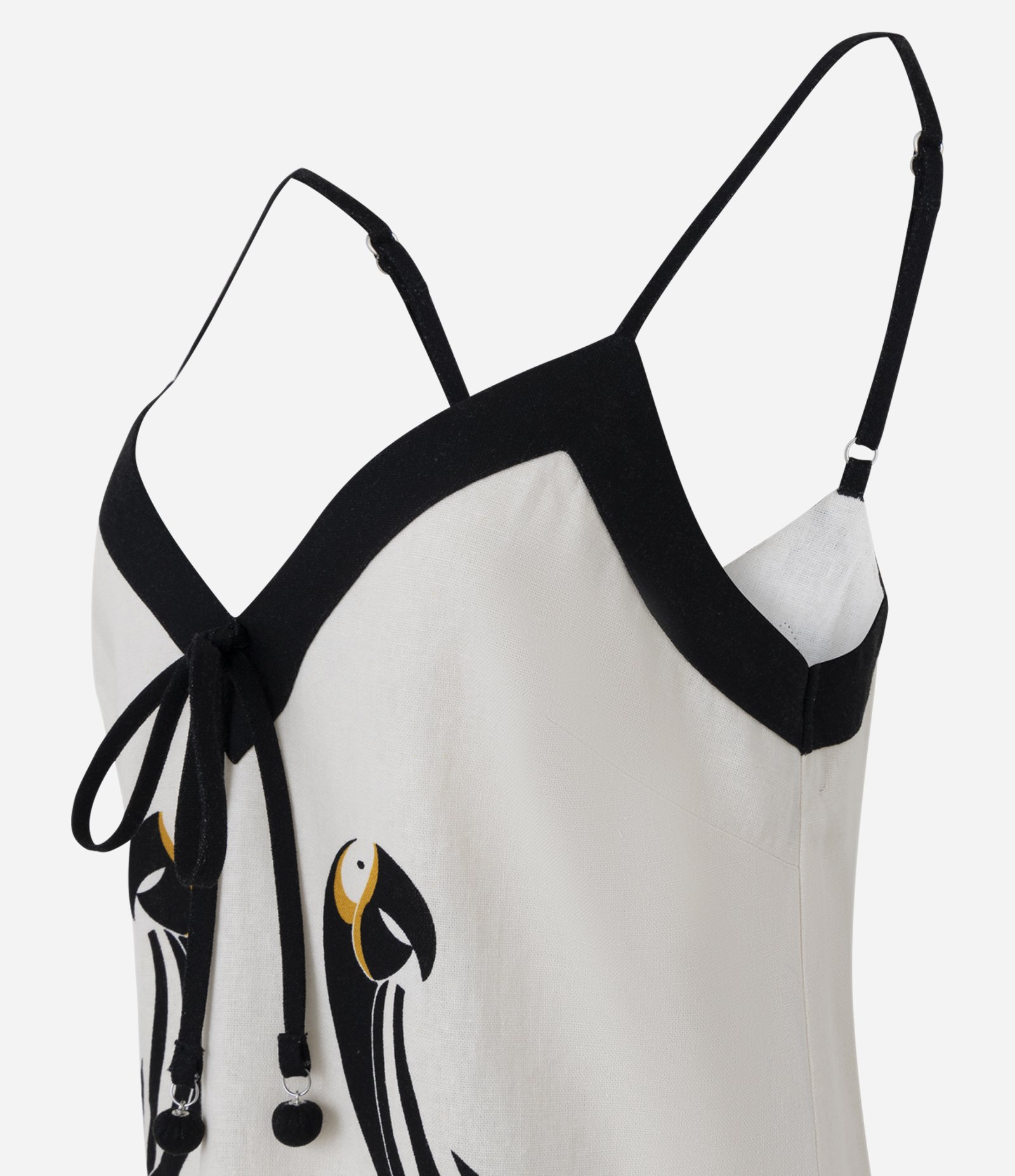 Vestido Curto Alcinha em Viscolinho com Estampa de Animal Branco 2