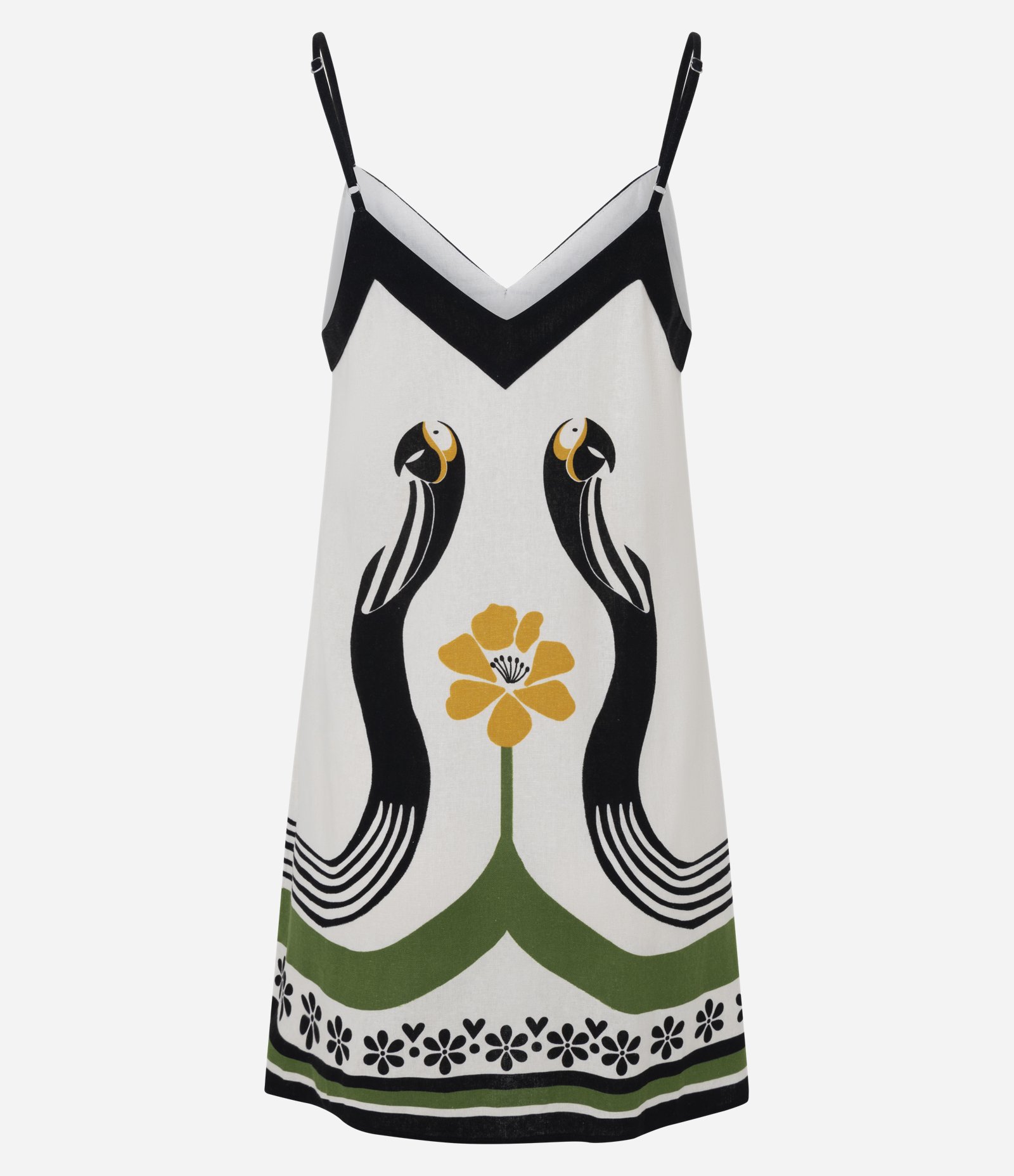 Vestido Curto Alcinha em Viscolinho com Estampa de Animal Branco 3