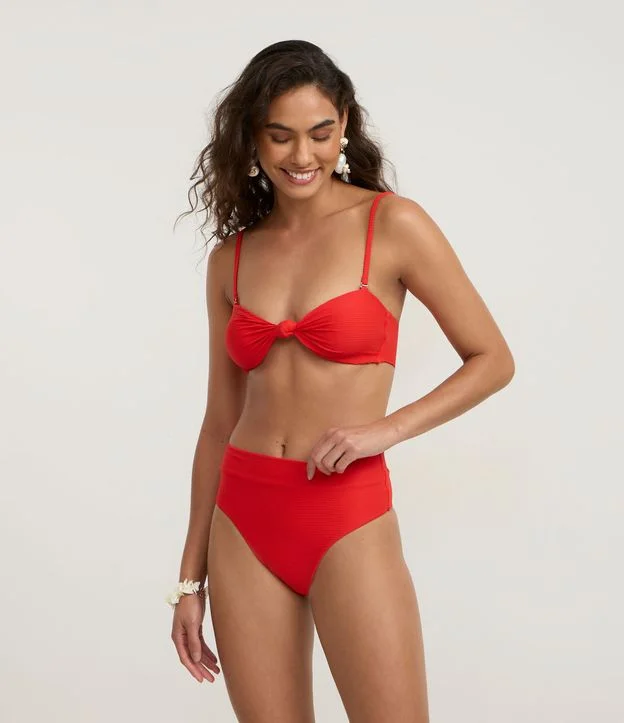 Biquíni Calcinha Asa Delta Texturizada com Cós Largo