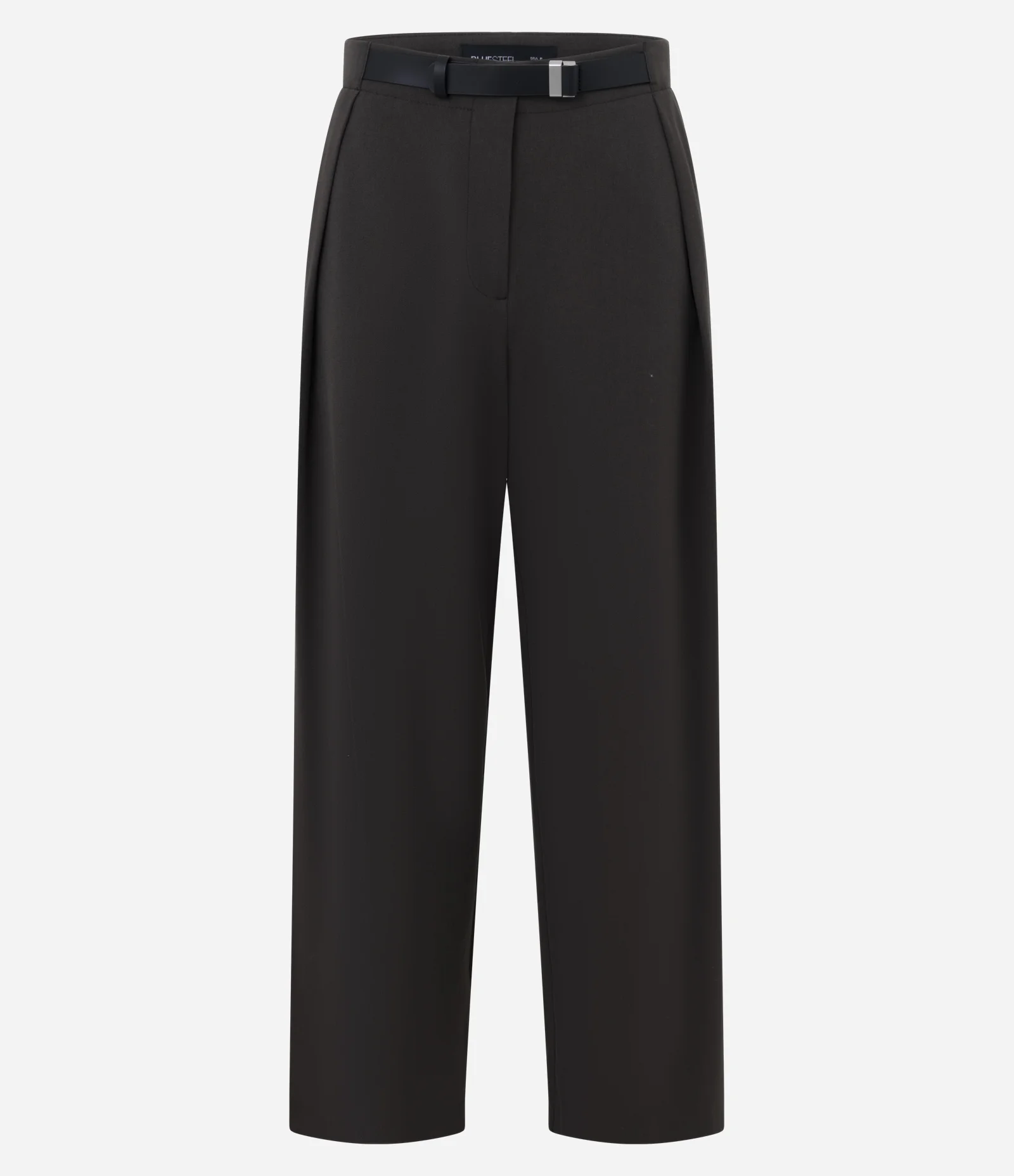 Calça Alfaiataria Com Pregas Frontais e Cinto com Fivela Marrom 1