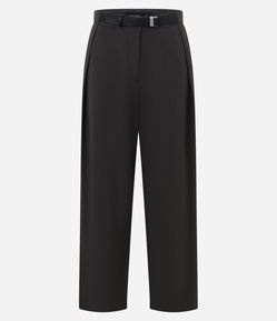 Calça Alfaiataria Com Pregas Frontais e Cinto com Fivela