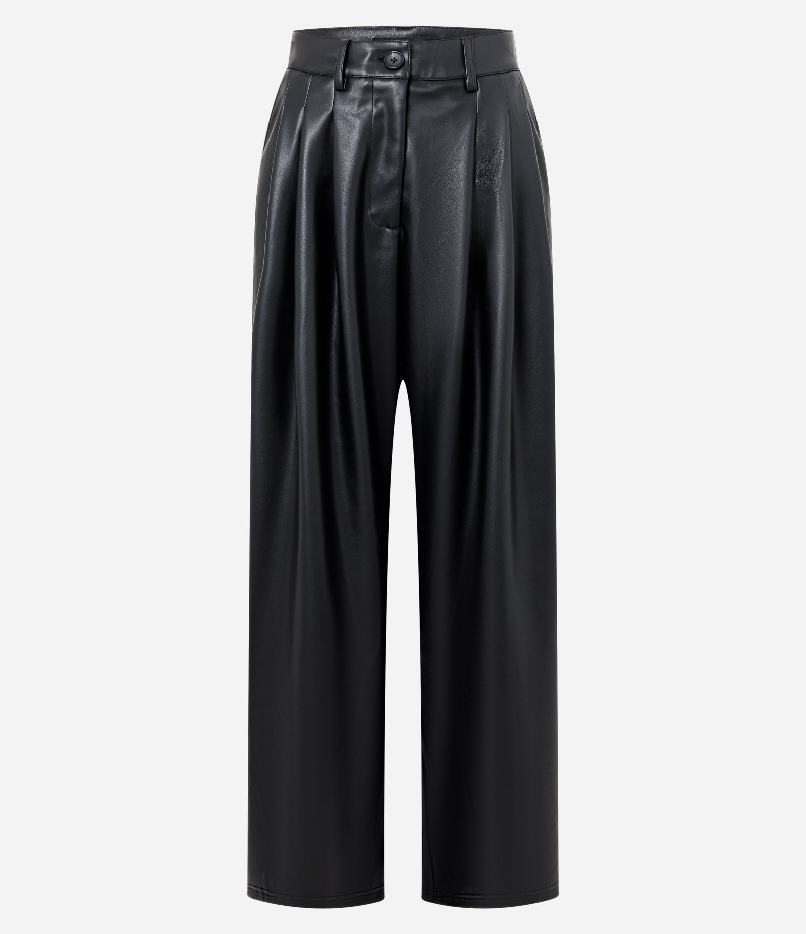 Calça PU Alfaiatada Modelagem Pantalona Preto 1