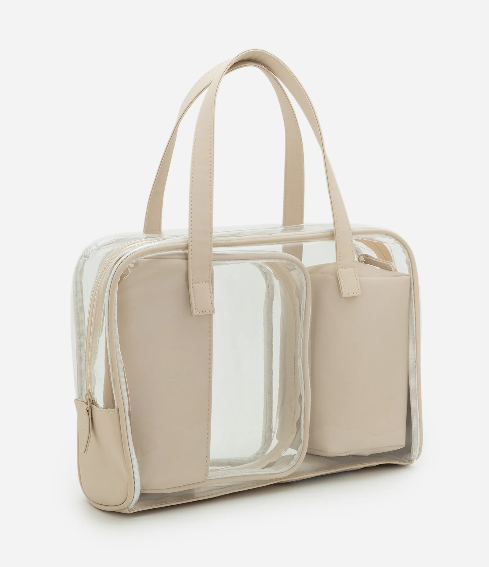 Kit 03 Nécessaire com Transparência Off White 2