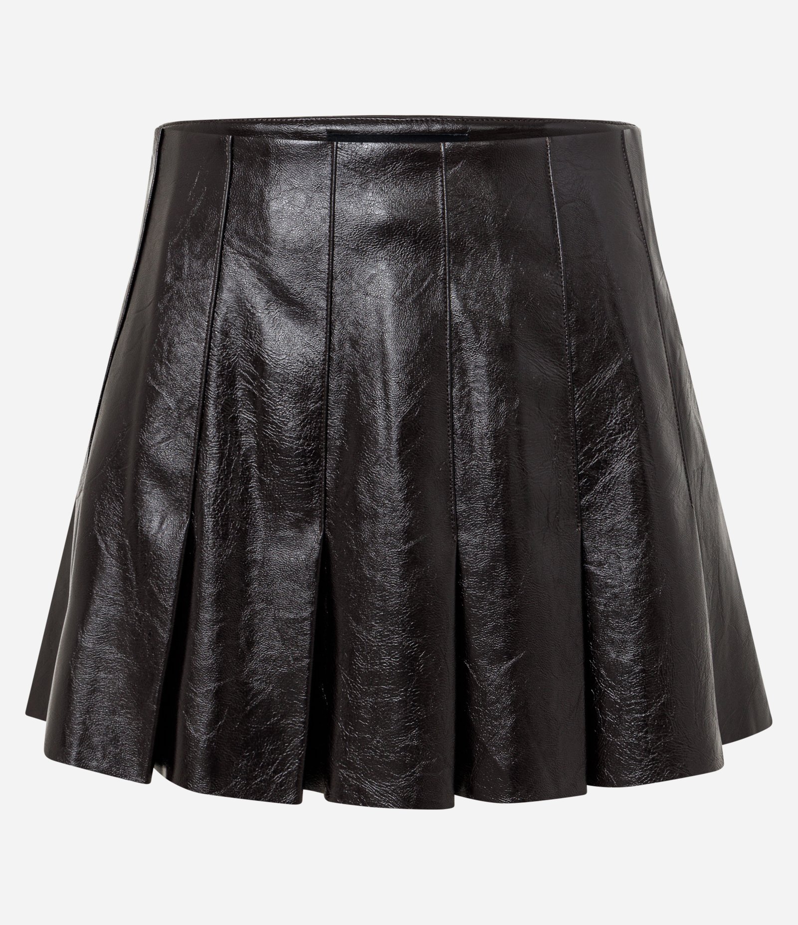 Saia Plissada em PU Vinil Preto 1