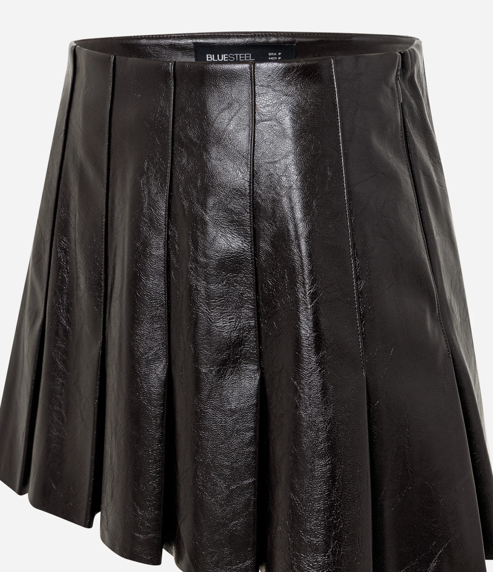 Saia Plissada em PU Vinil Preto 2