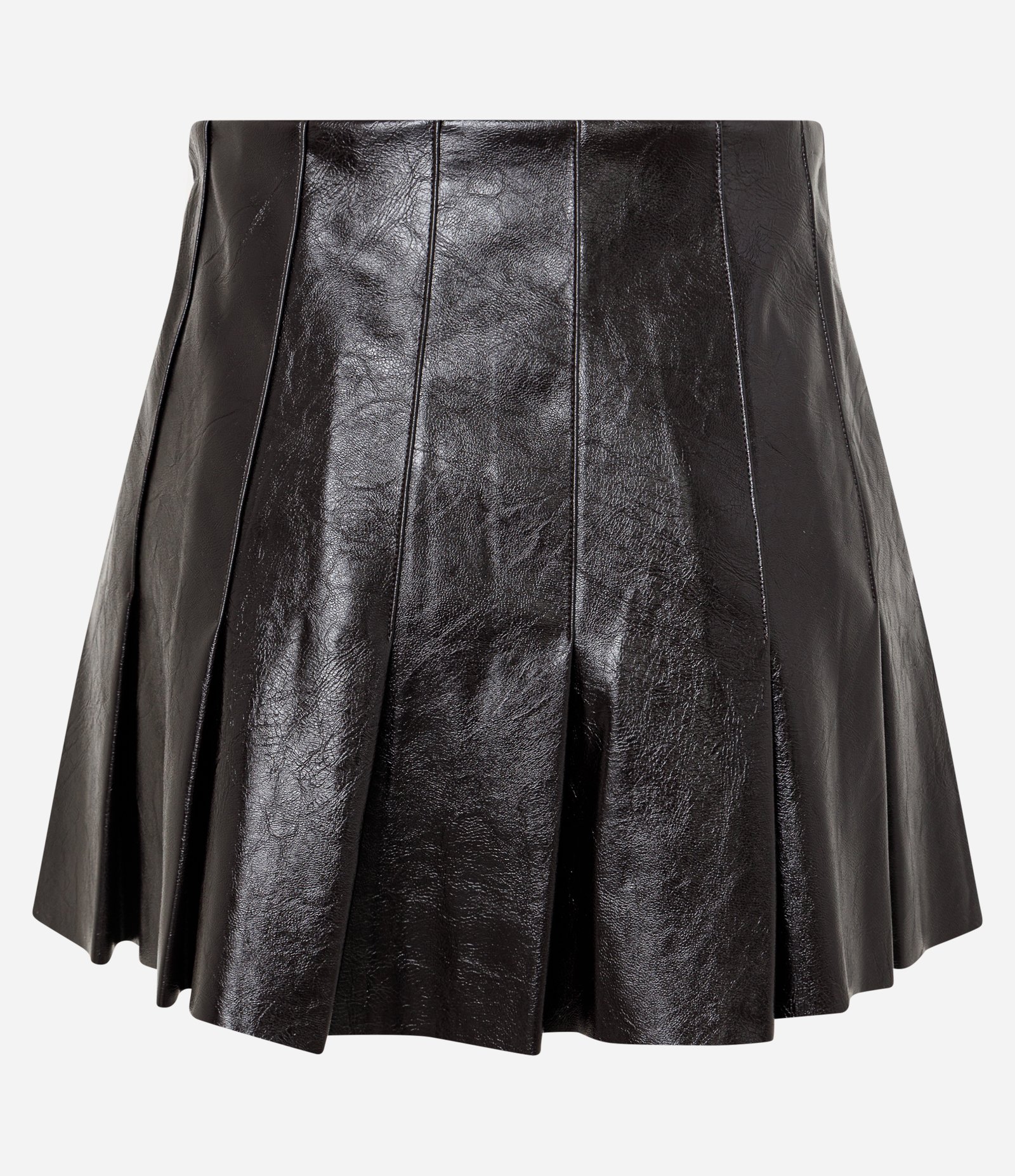 Saia Plissada em PU Vinil Preto 3