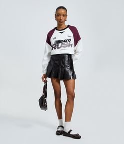 Saia Plissada em PU Vinil