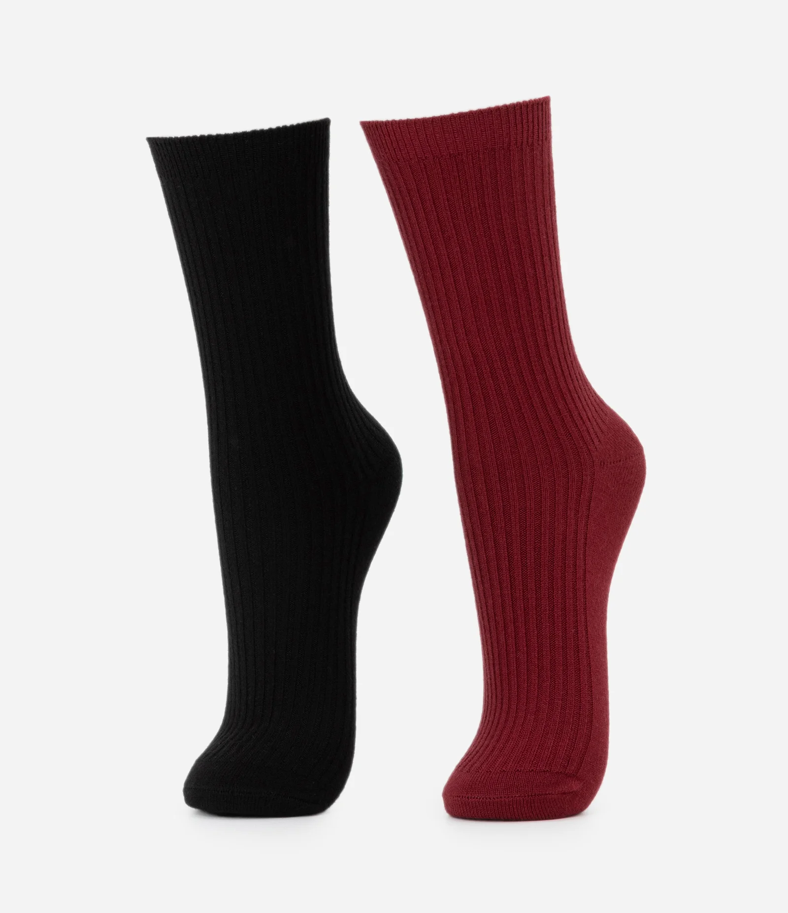 Kit 02 Meias Cano Alto Canelado Multicores 1