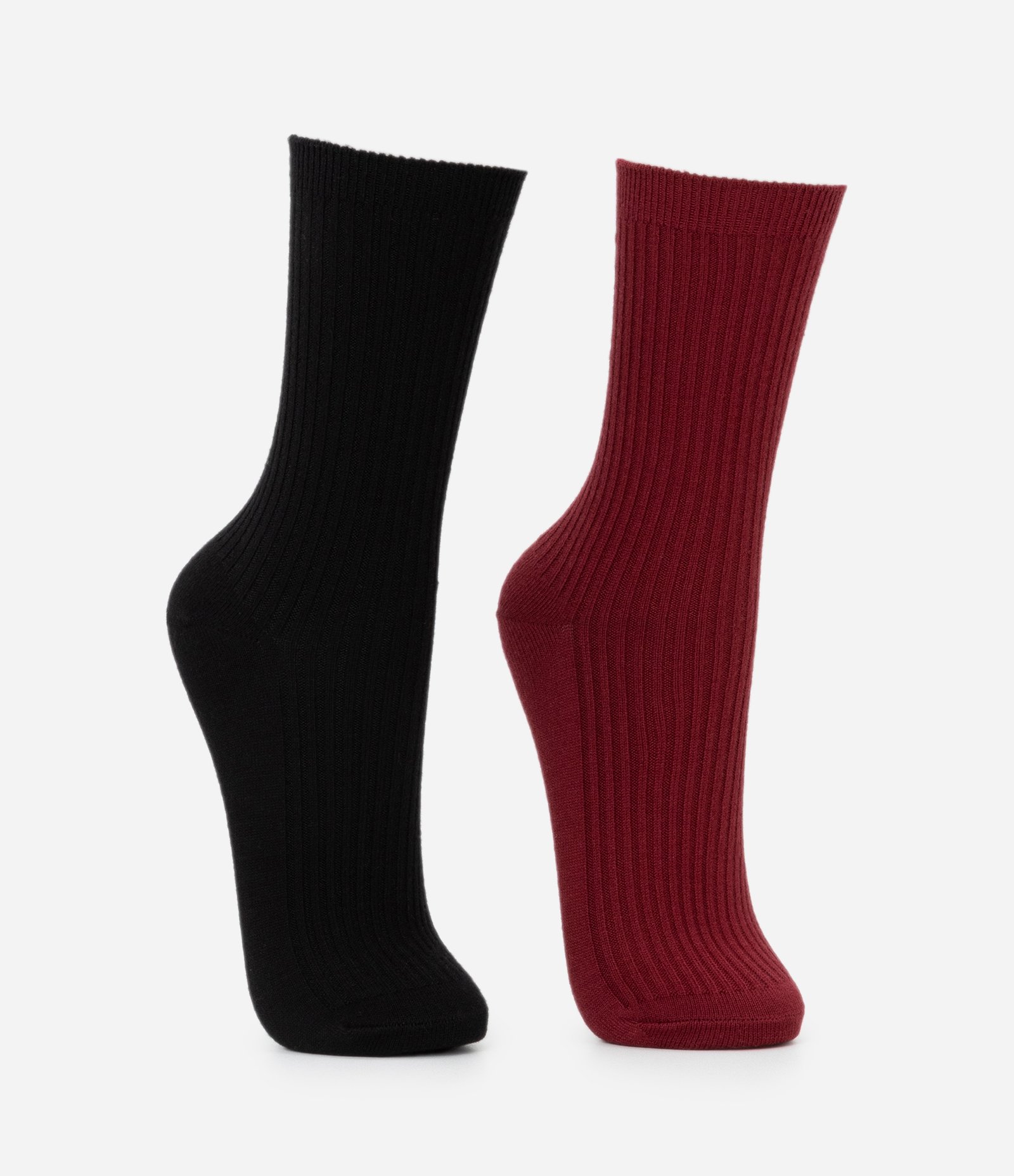 Kit 02 Meias Cano Alto Canelado Multicores 2