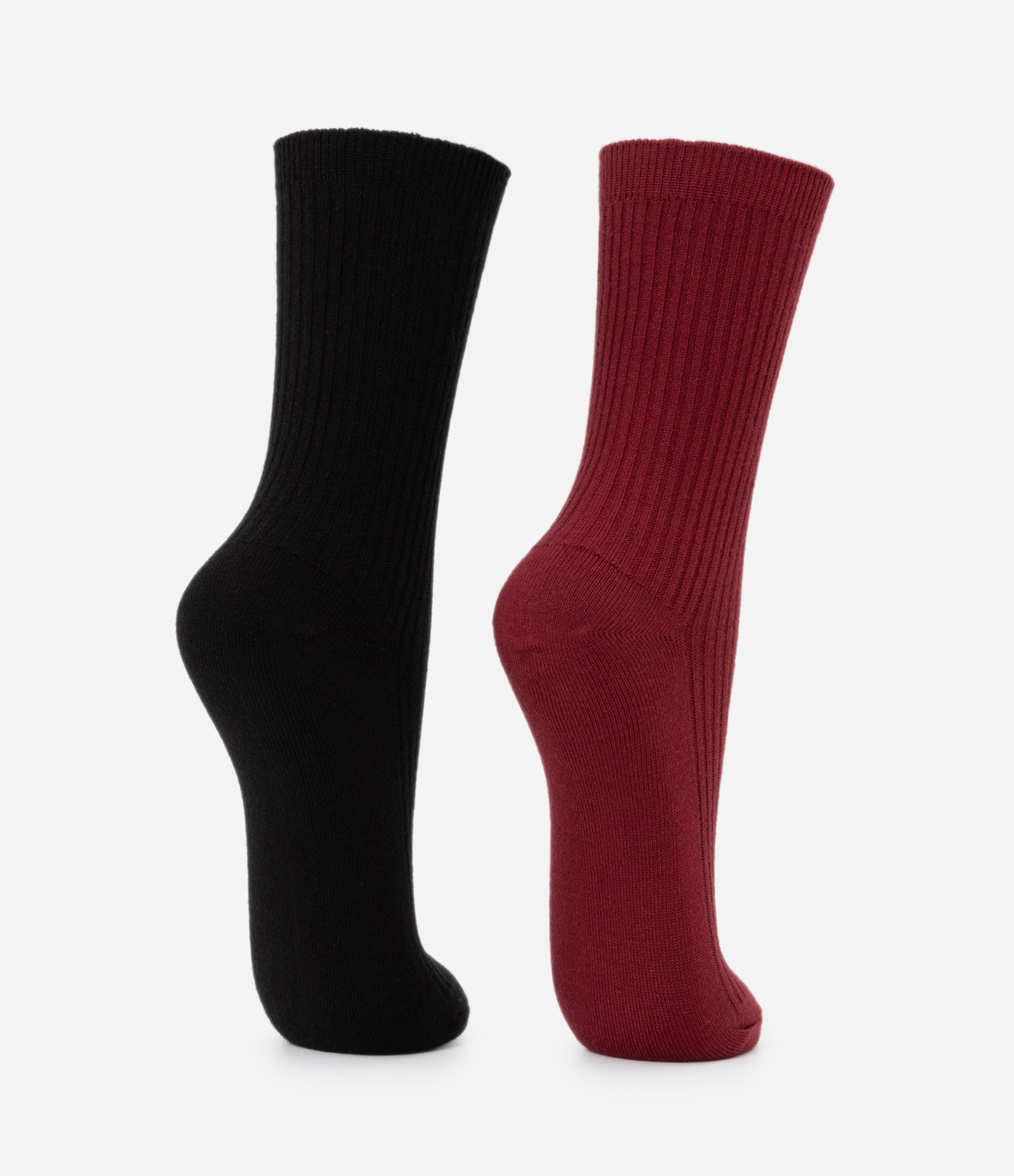 Kit 02 Meias Cano Alto Canelado Multicores 3