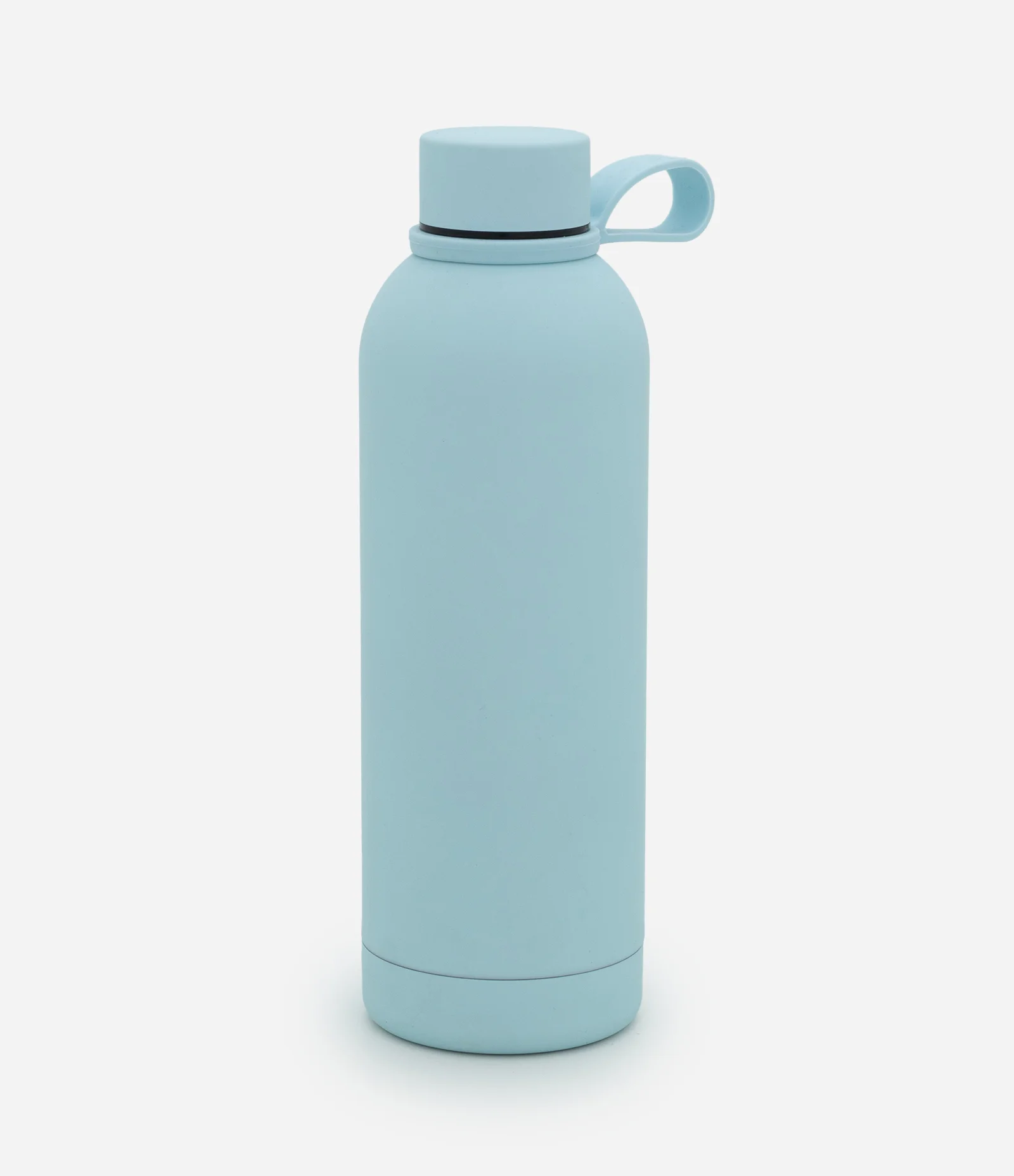 Garrafa Térmica em Metal com Textura Emborrachada Azul 1