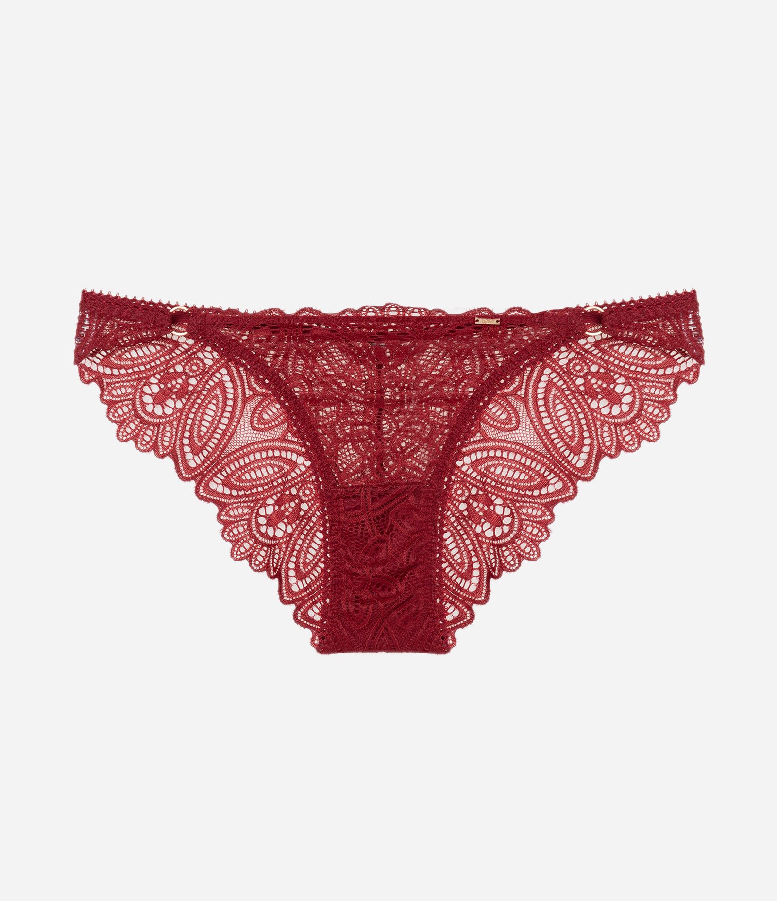 Calcinha Biquini com Renda Floral Vermelho 1