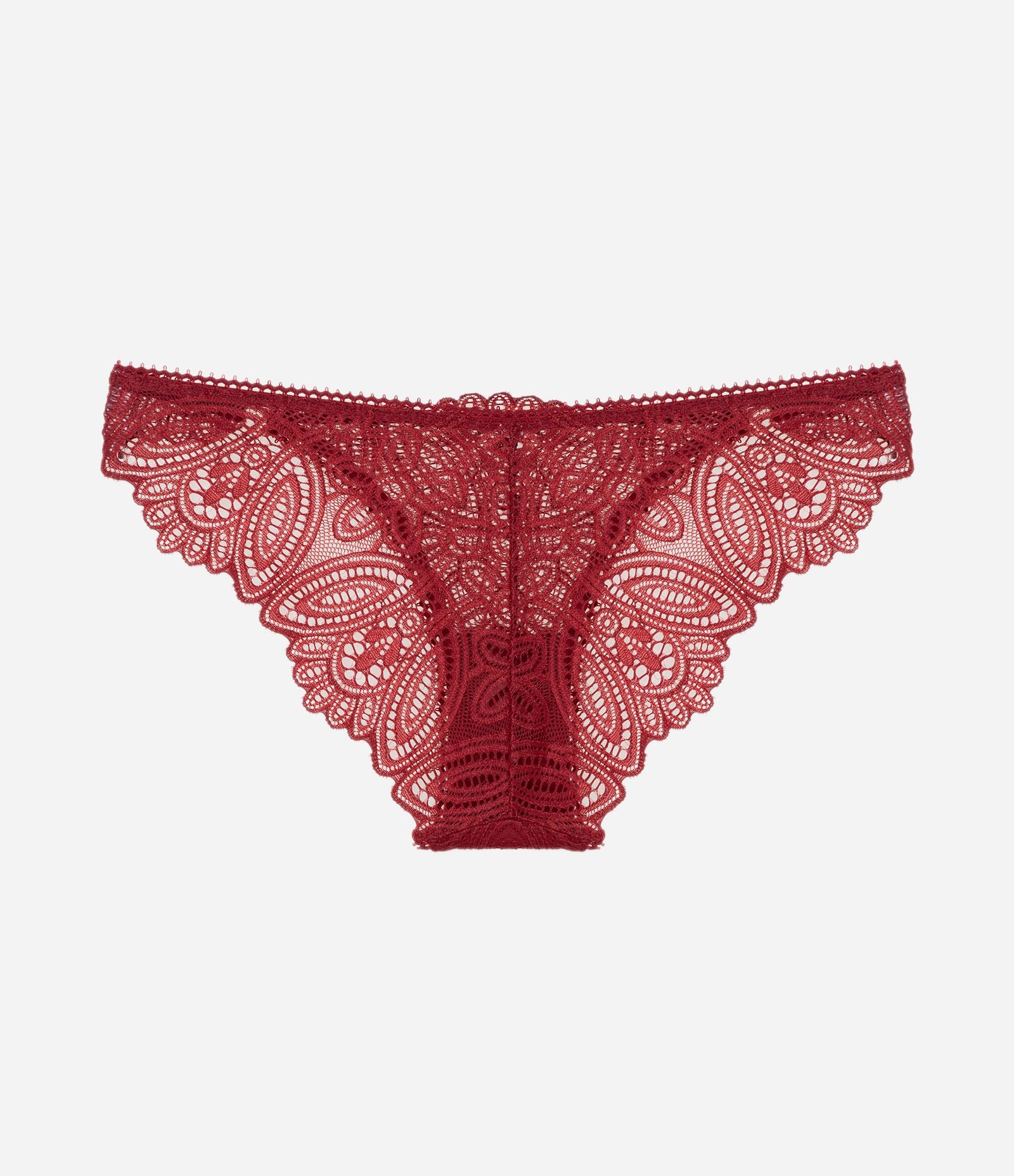 Calcinha Biquini com Renda Floral Vermelho 2