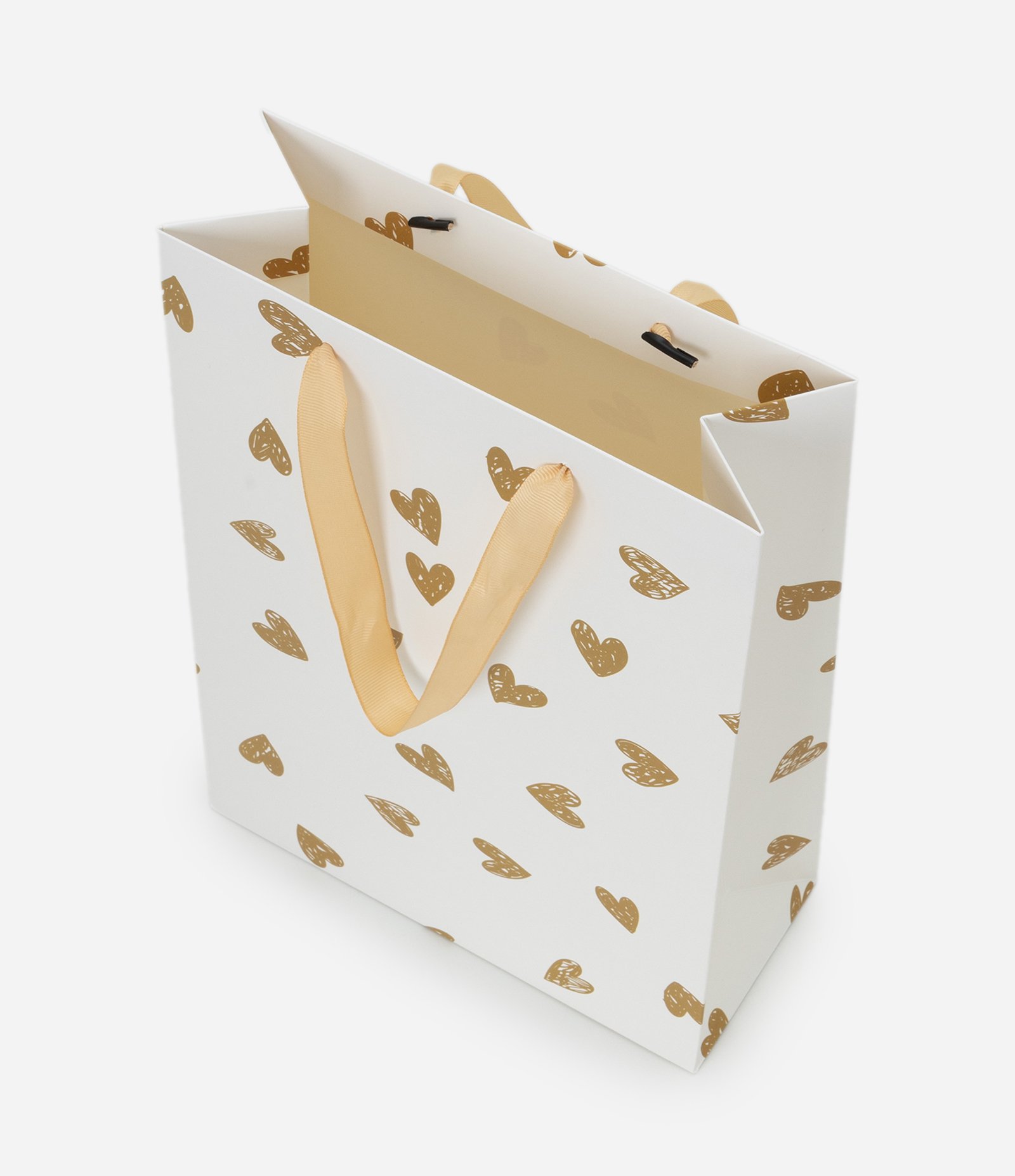 Embalagem de Presente Pequena com Estampa de Corações Off White 3