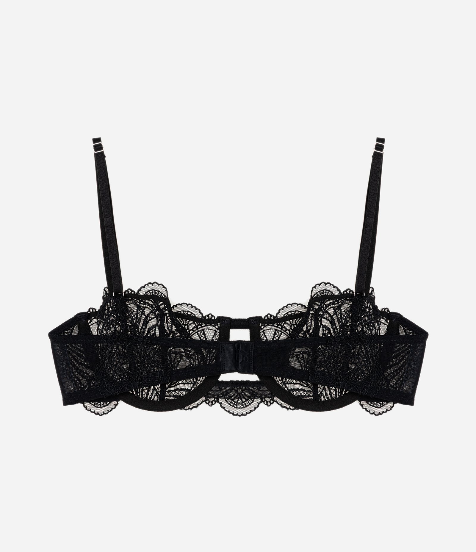 Sutiã Meia-Taça em Tule com Bordado Floral Preto 6